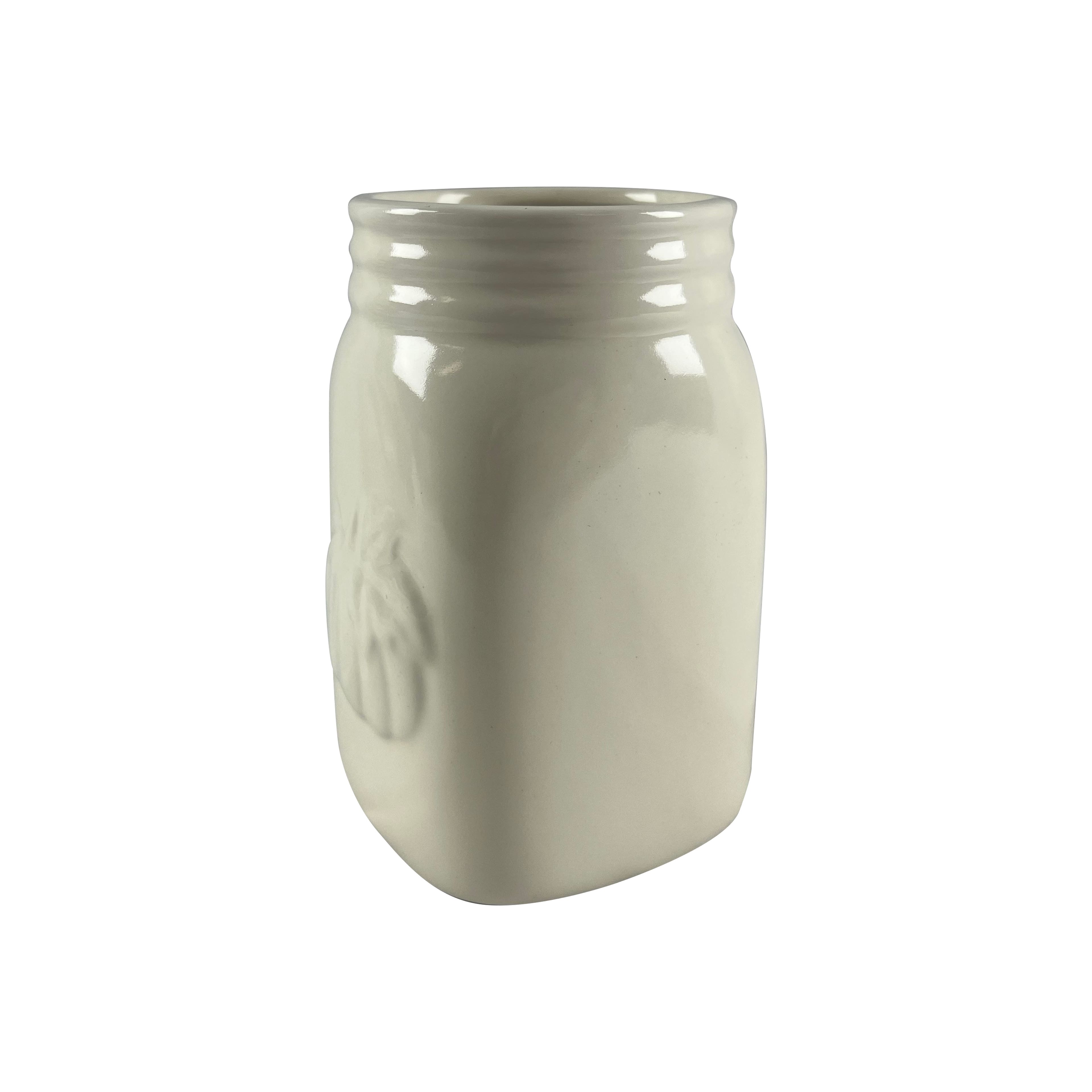5&#x22; White Stoneware Mason Jar by Ashland&#xAE;
