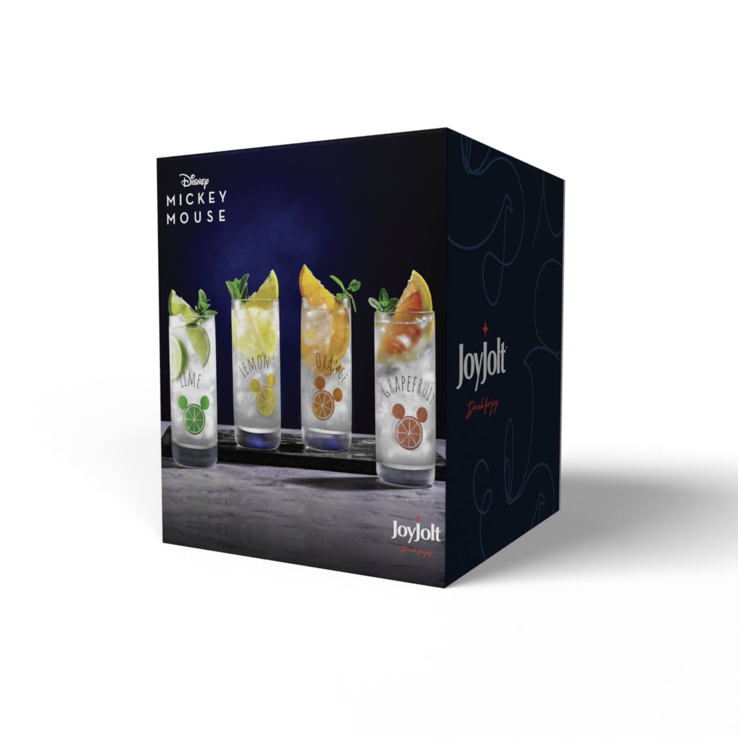 JoyJolt® Disney® 14.2oz. Mickey Mouse Citrus Tall Drinking Glass, 4ct.