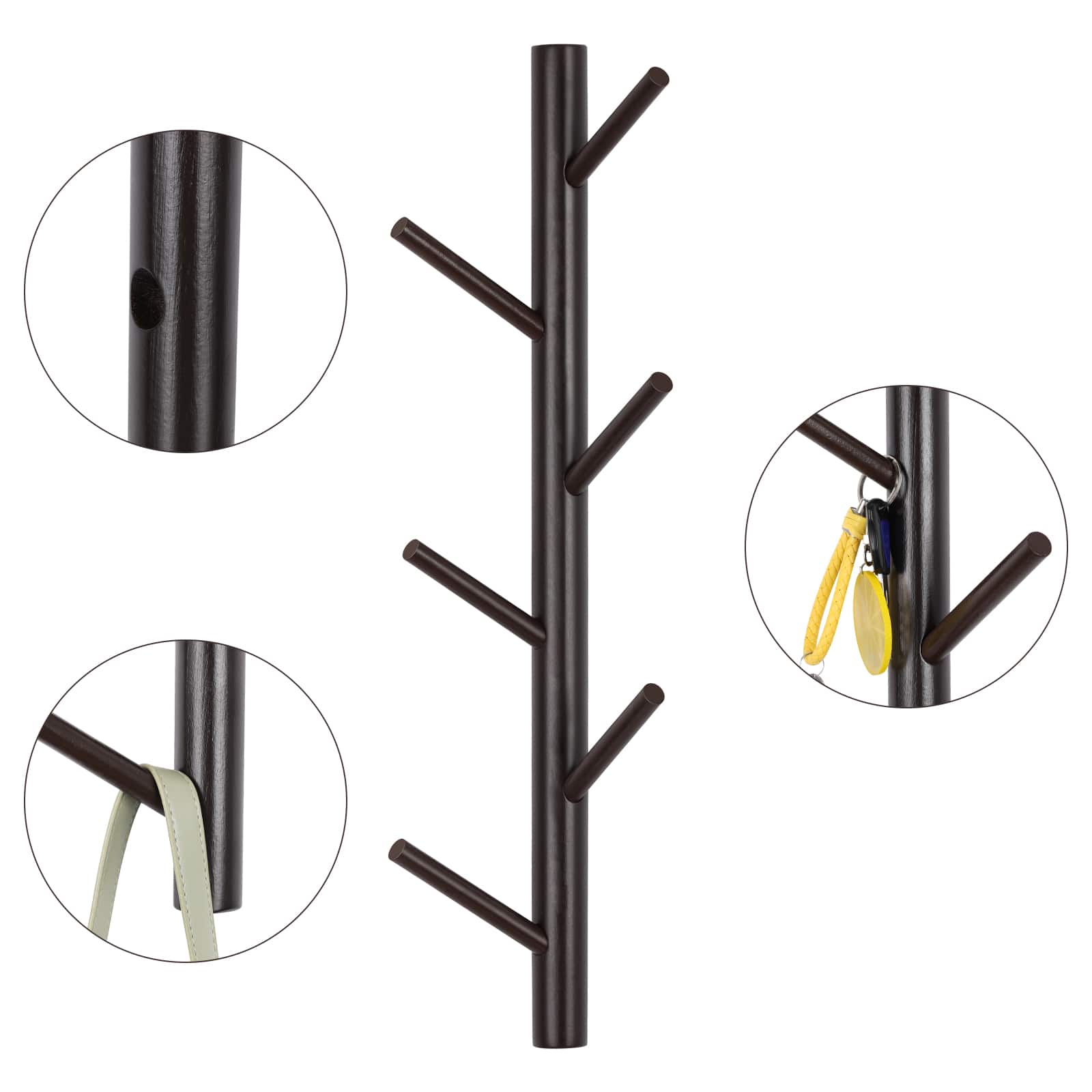 NEX™ 6-Hook Wall Mounted Tree Branch Coat Rack