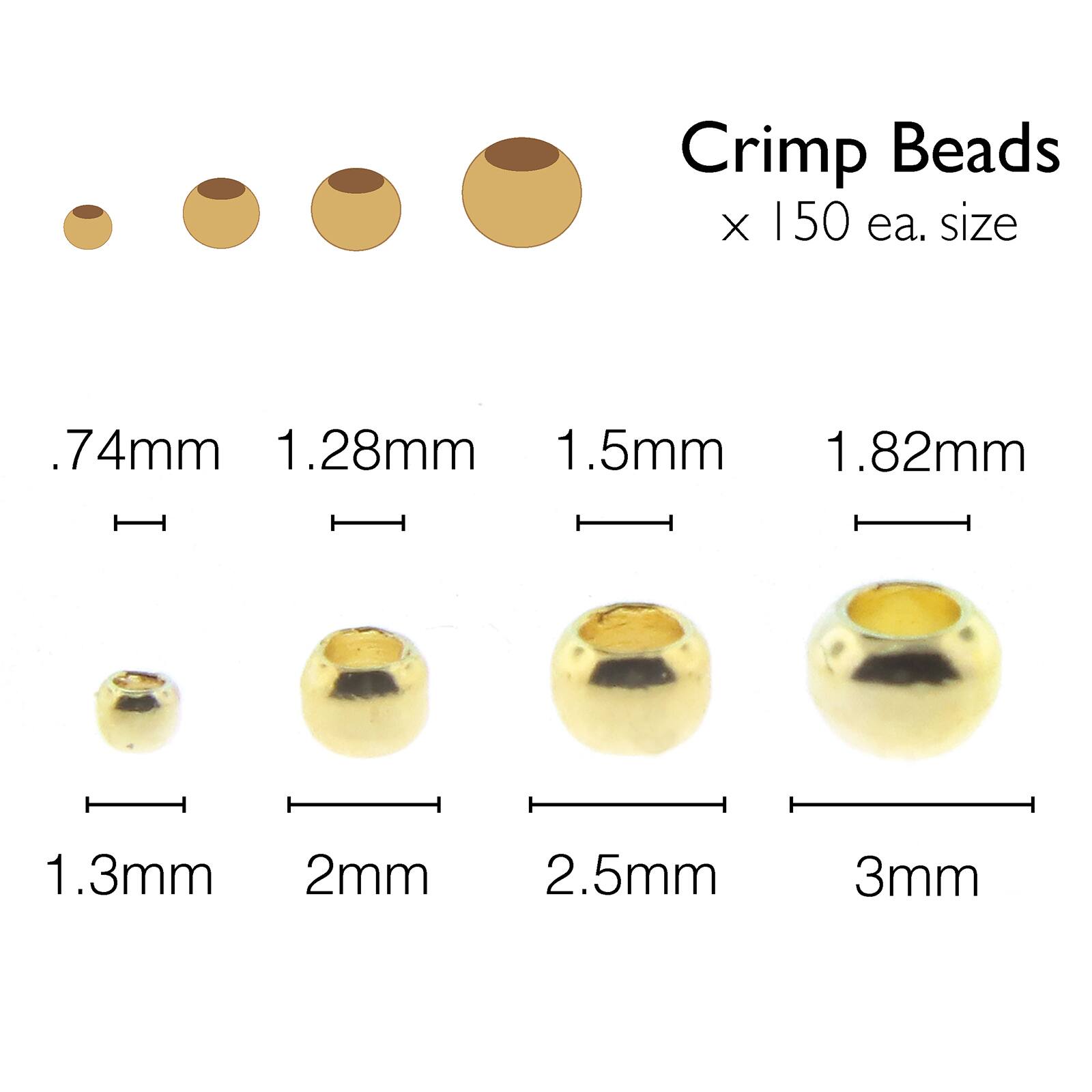 The Beadsmith&#xAE; Assorted Gold Plated Crimp Beads, 600ct.