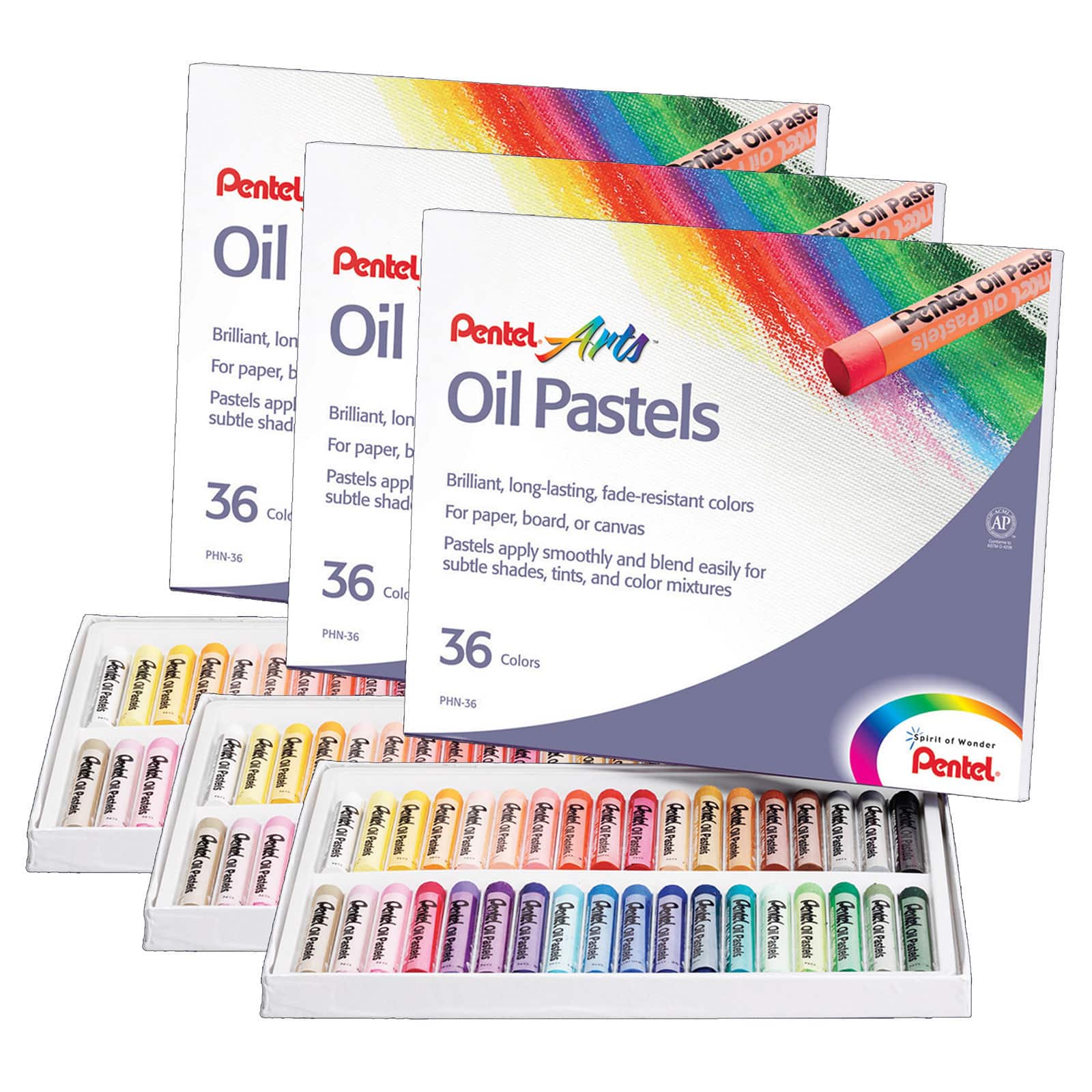 Pentel Oil Pastel Set 36 Colors 3 Sets