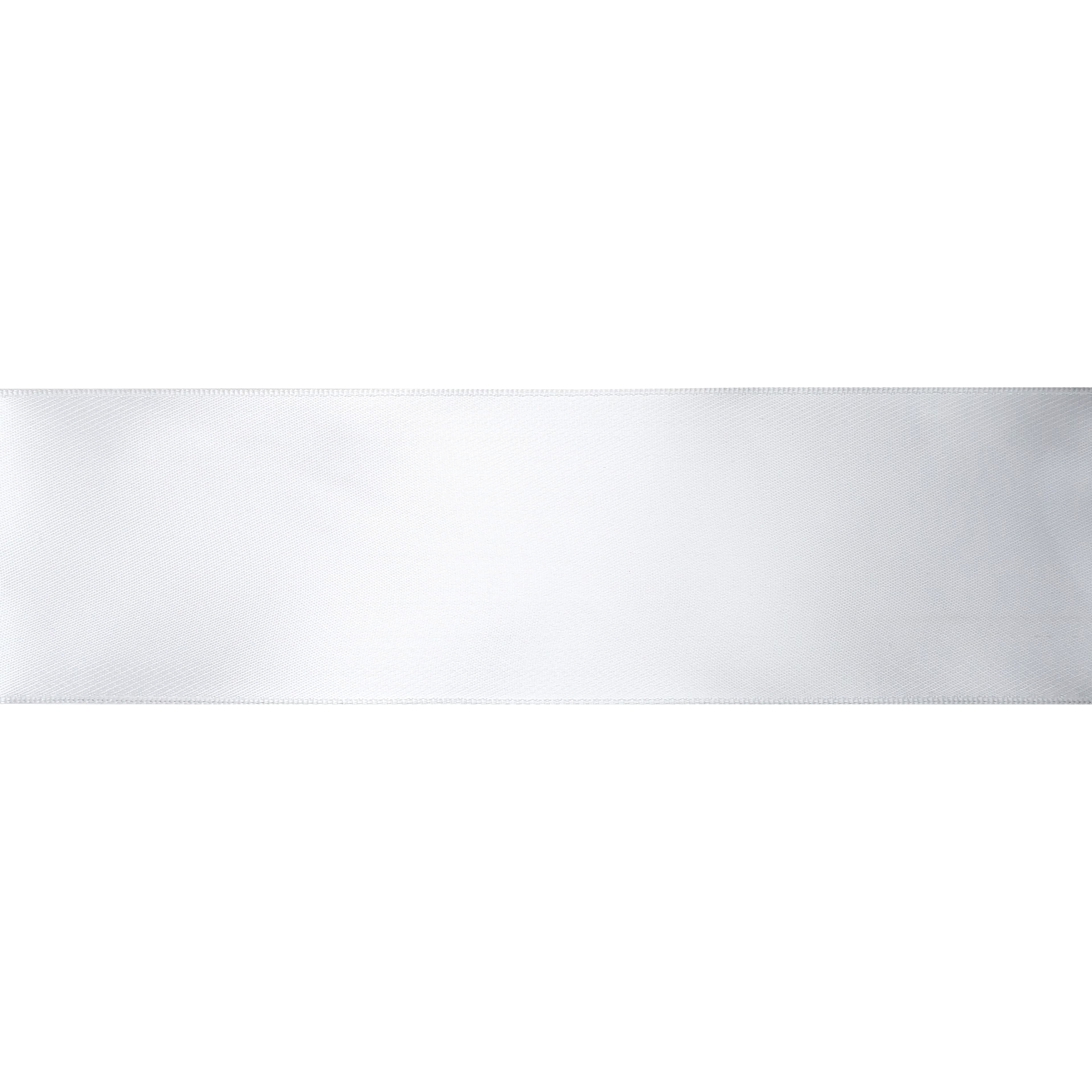 2.5" x 10yd. White Satin Wired Ribbon by Celebrate It® Specialty