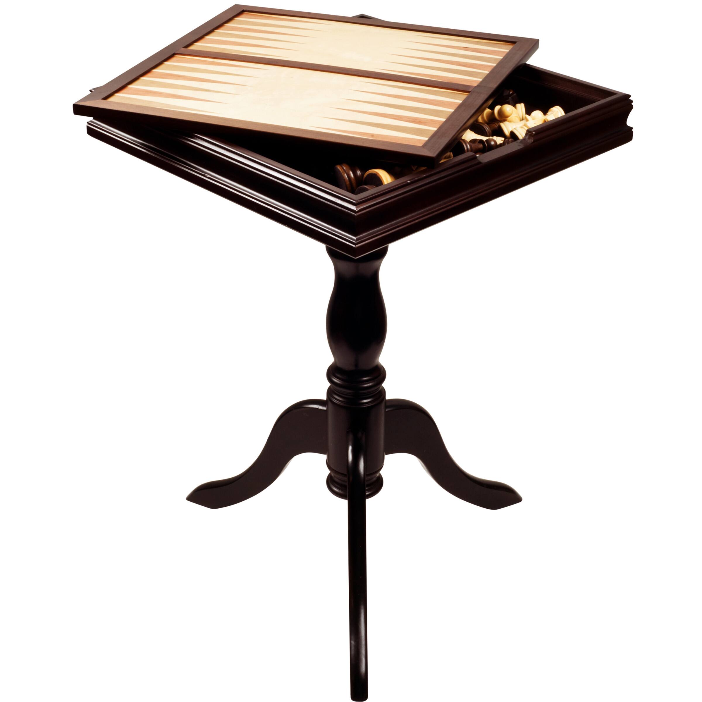 Toy Time Chess &#x26; Backgammon Pedestal End Table
