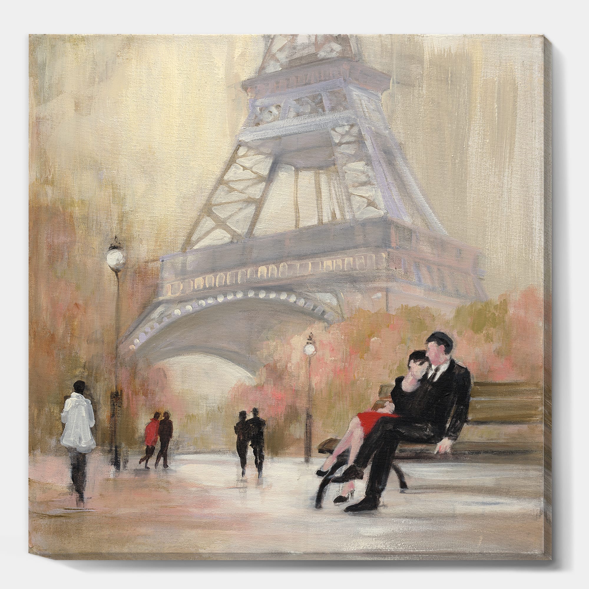 Designart - Love in Paris VI - Romantic French Country Premium Canvas Wall Art