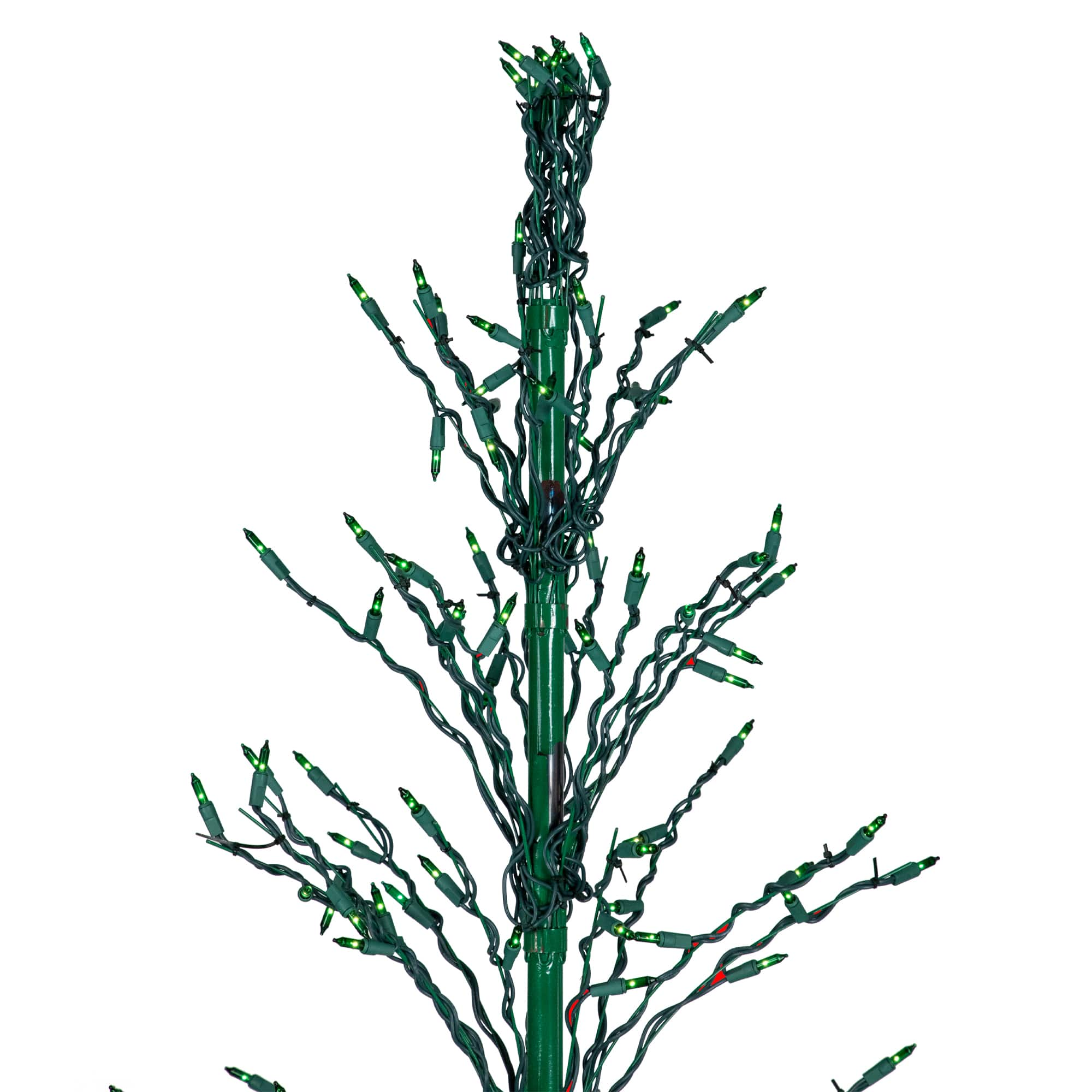 6ft. Pre-Lit Green Cascade Twig Artificial Christmas Tree, Green Lights