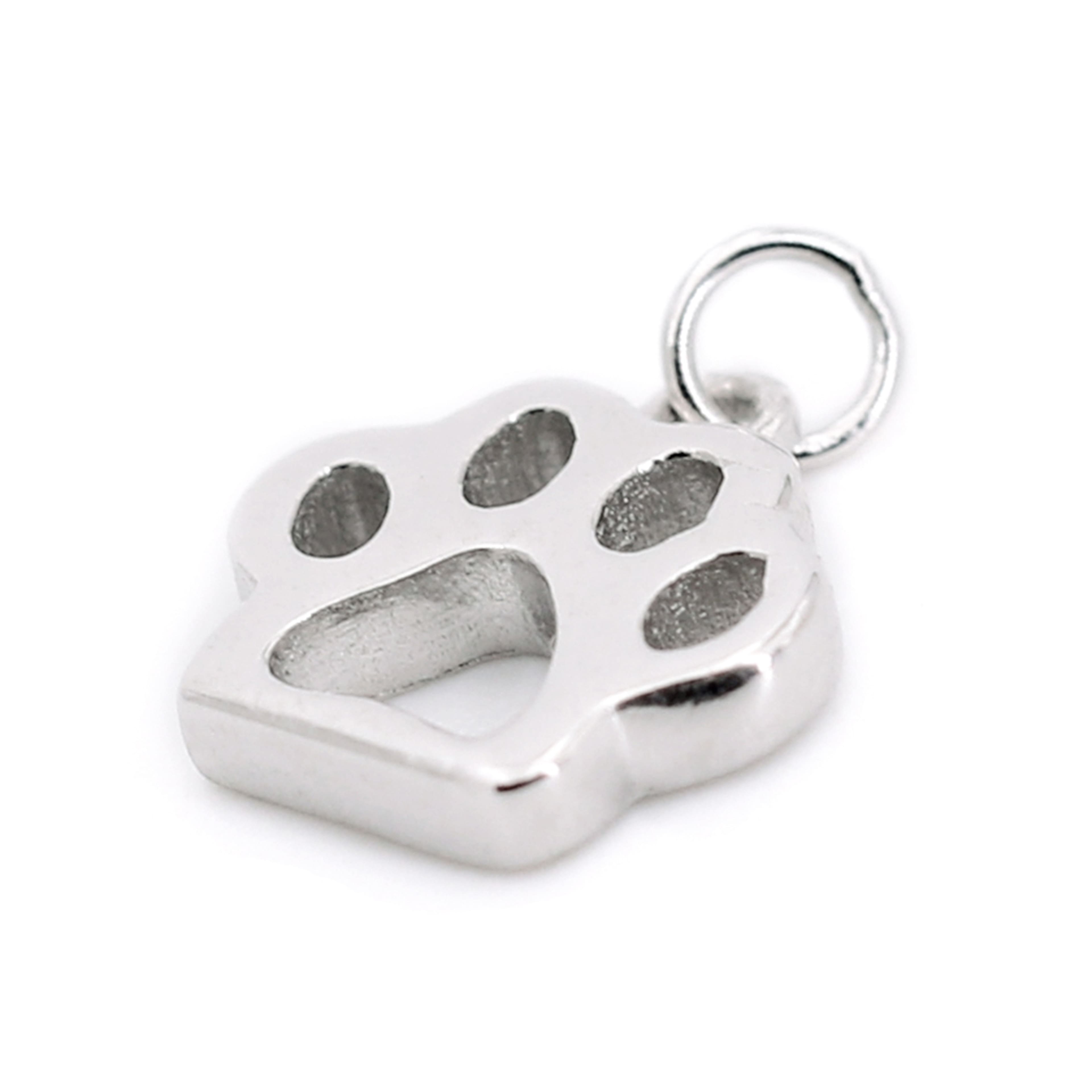 12 Pack: Sterling Silver Paw Icon Charm by Bead Landing™