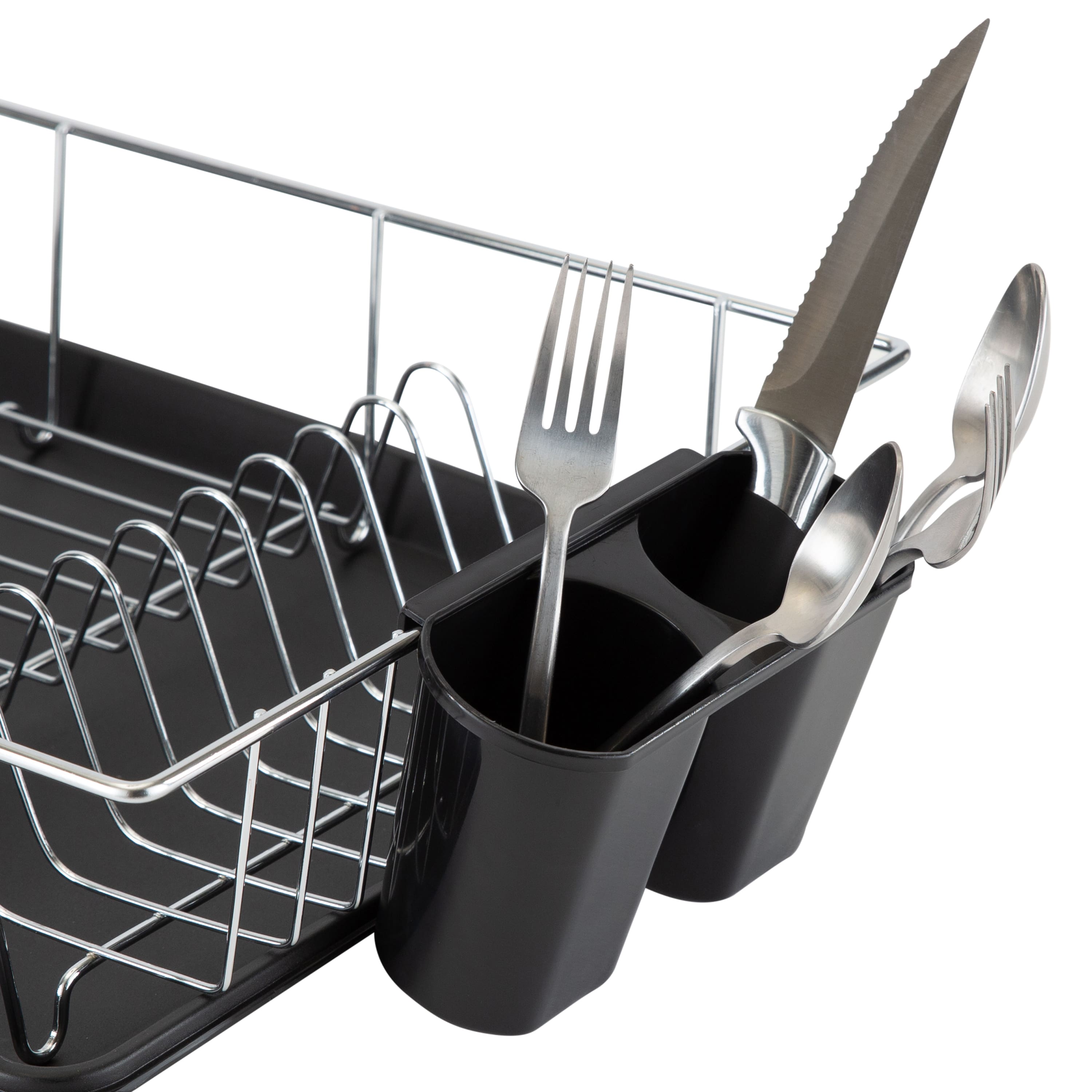 Kitchen Details 3-Piece Chrome Dish Rack with Tray