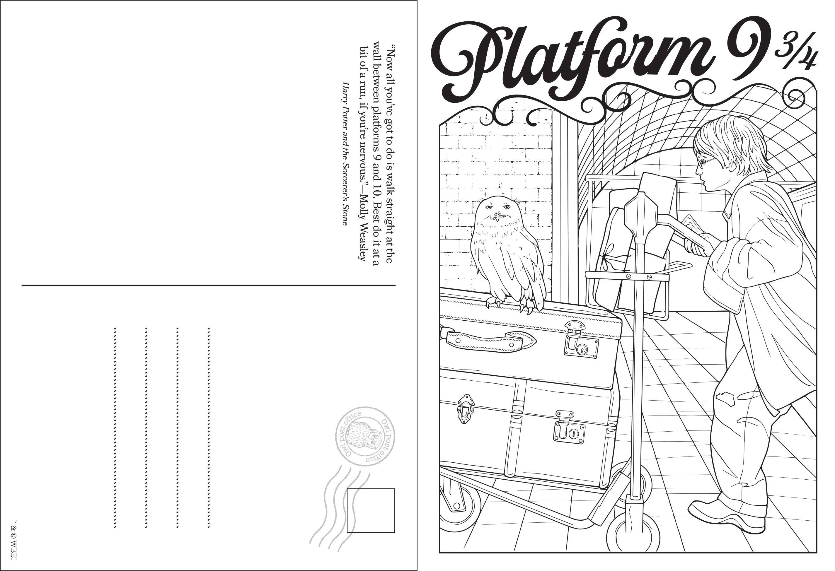 Harry Potter™ Greetings From Hogwarts™, Hogsmeade and Beyond! Postcard Coloring Book