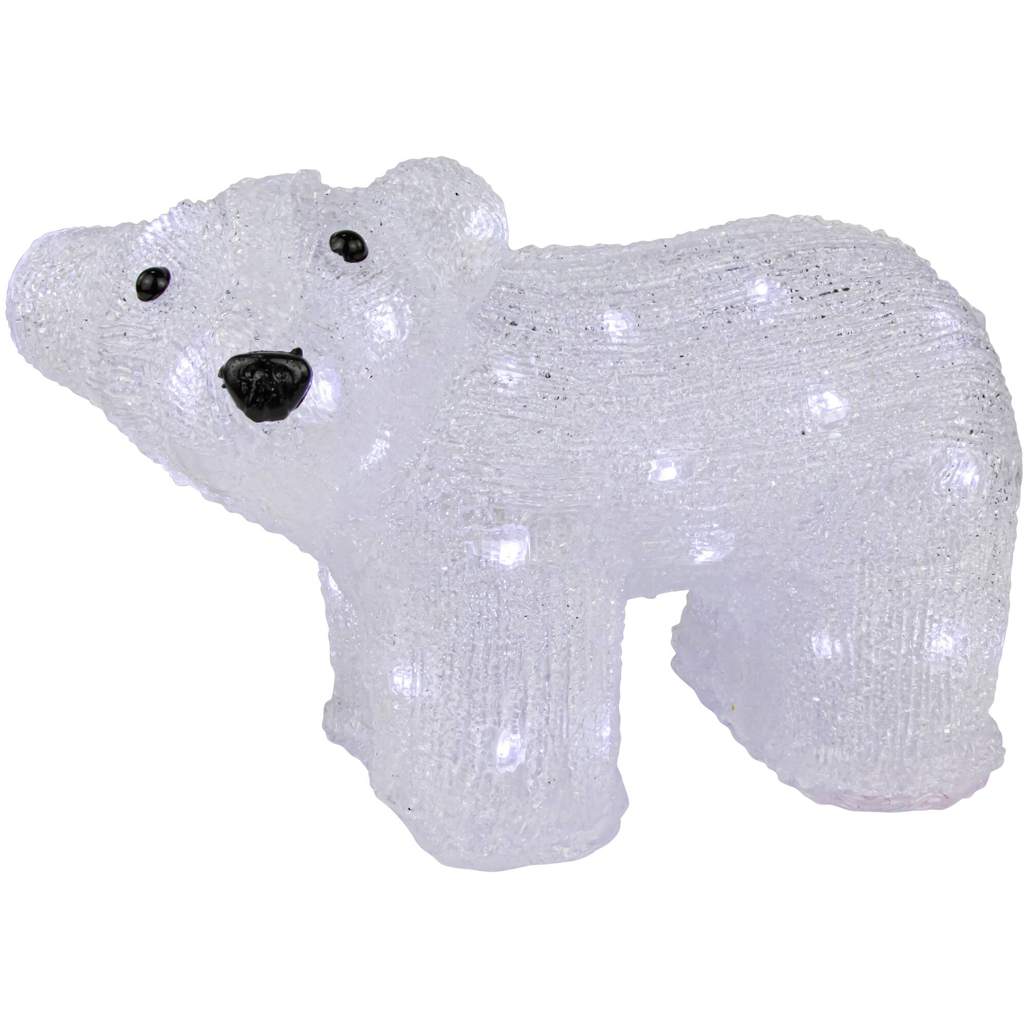 12&#x22; Lighted Commercial Grade Acrylic Baby Bear Christmas Display Decoration