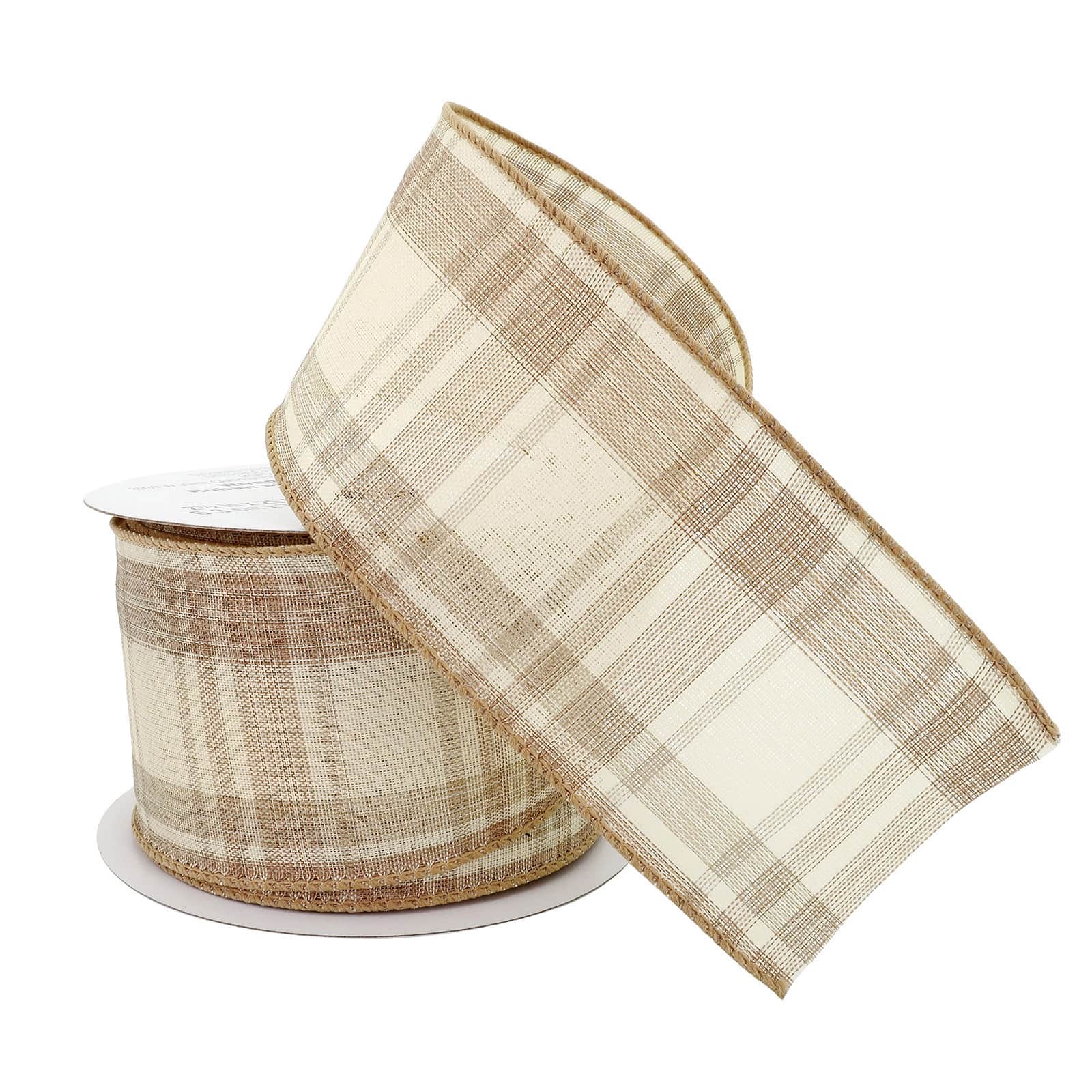 12 Pack: 2.5" x 25ft. Wired Plaid Ribbon by Celebrate It™ Décor
