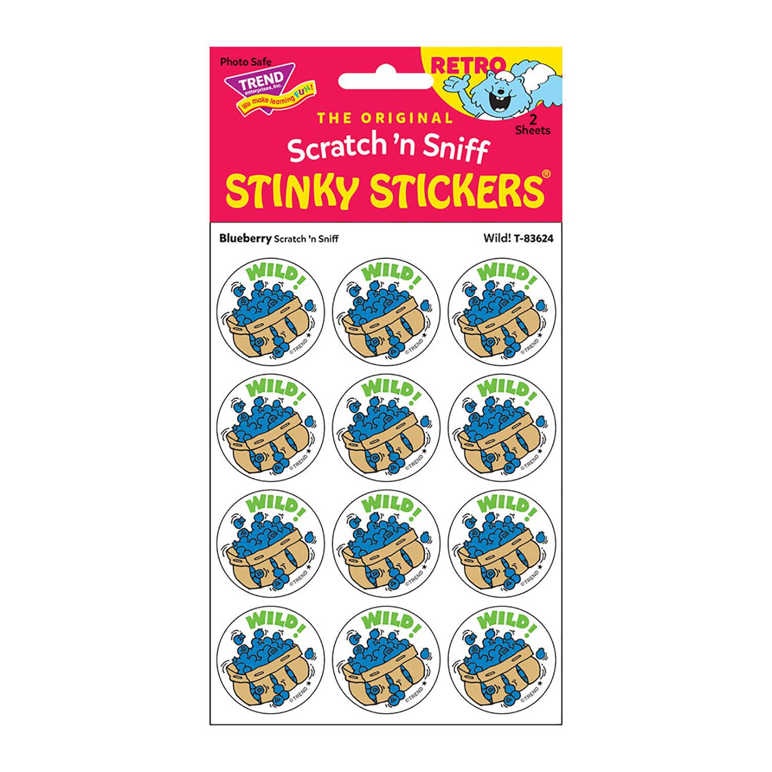 TREND Enterprises&#xAE; Wild! Blueberry Scented Stickers, 6 Packs of 24