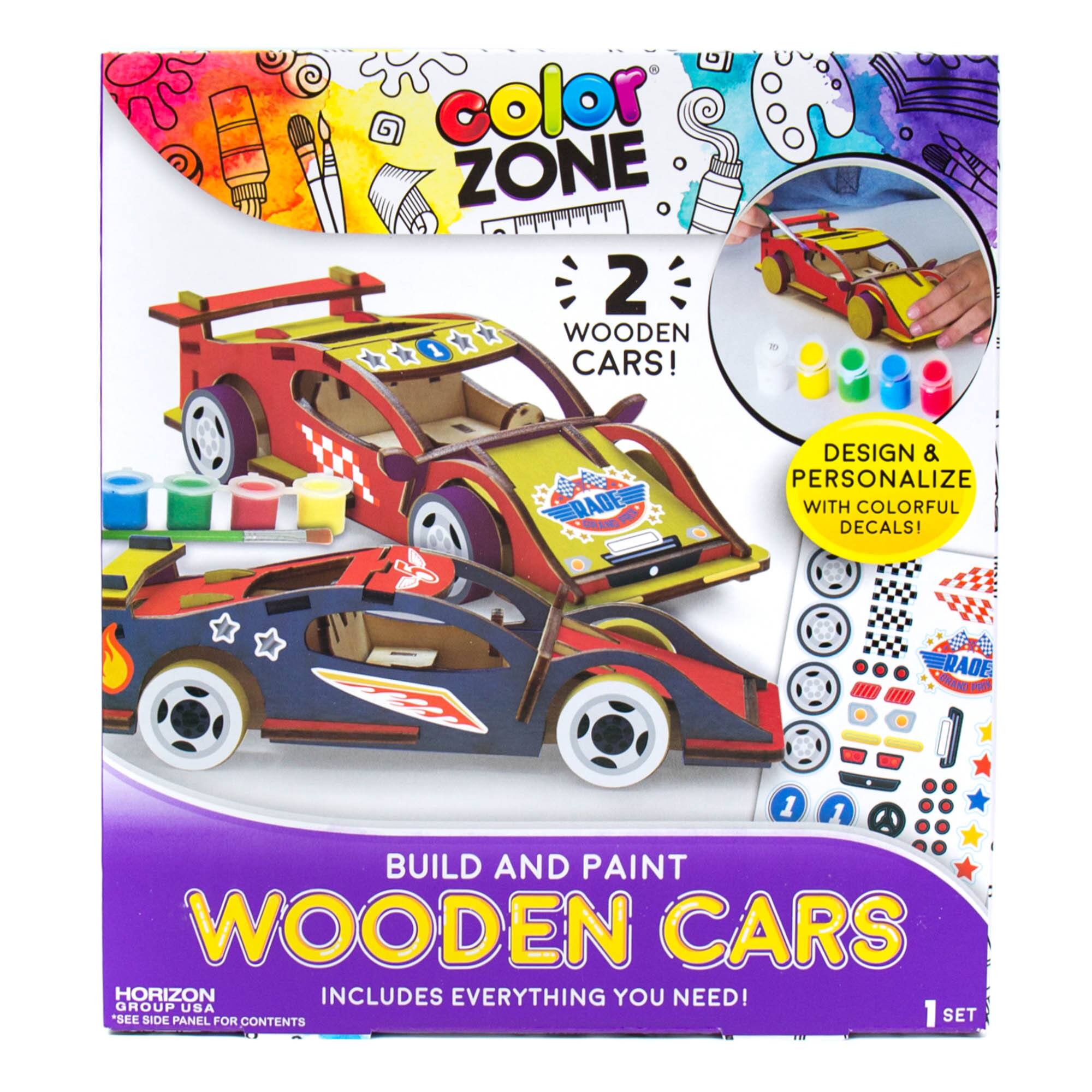 3x Model Car Set Plaster Carz Kit Moulds Paints Brush Stickers Boxed Racing Kids 