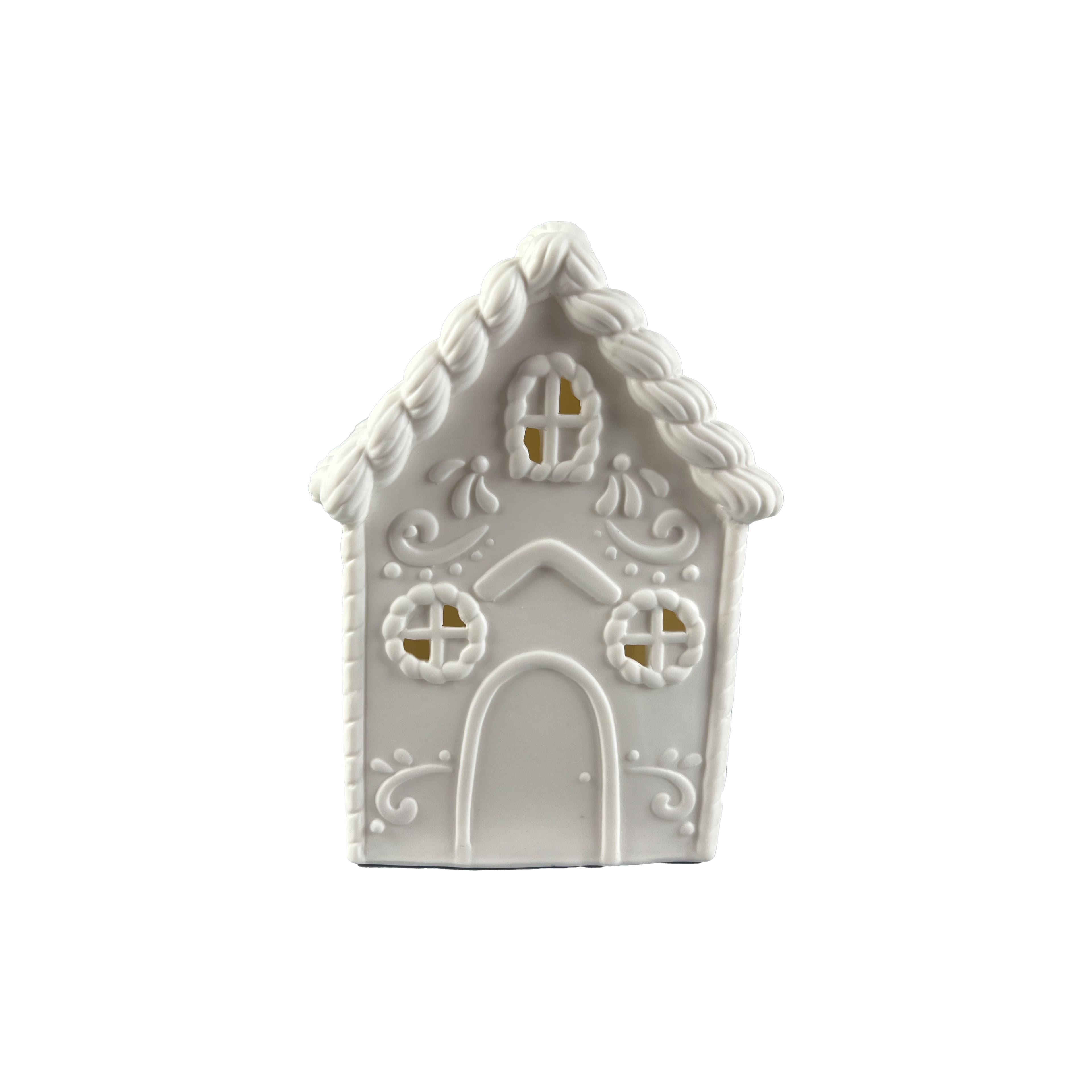 7&#x22; LED DIY Ceramic Gingerbread House D&#xE9;cor by Make Market&#xAE;
