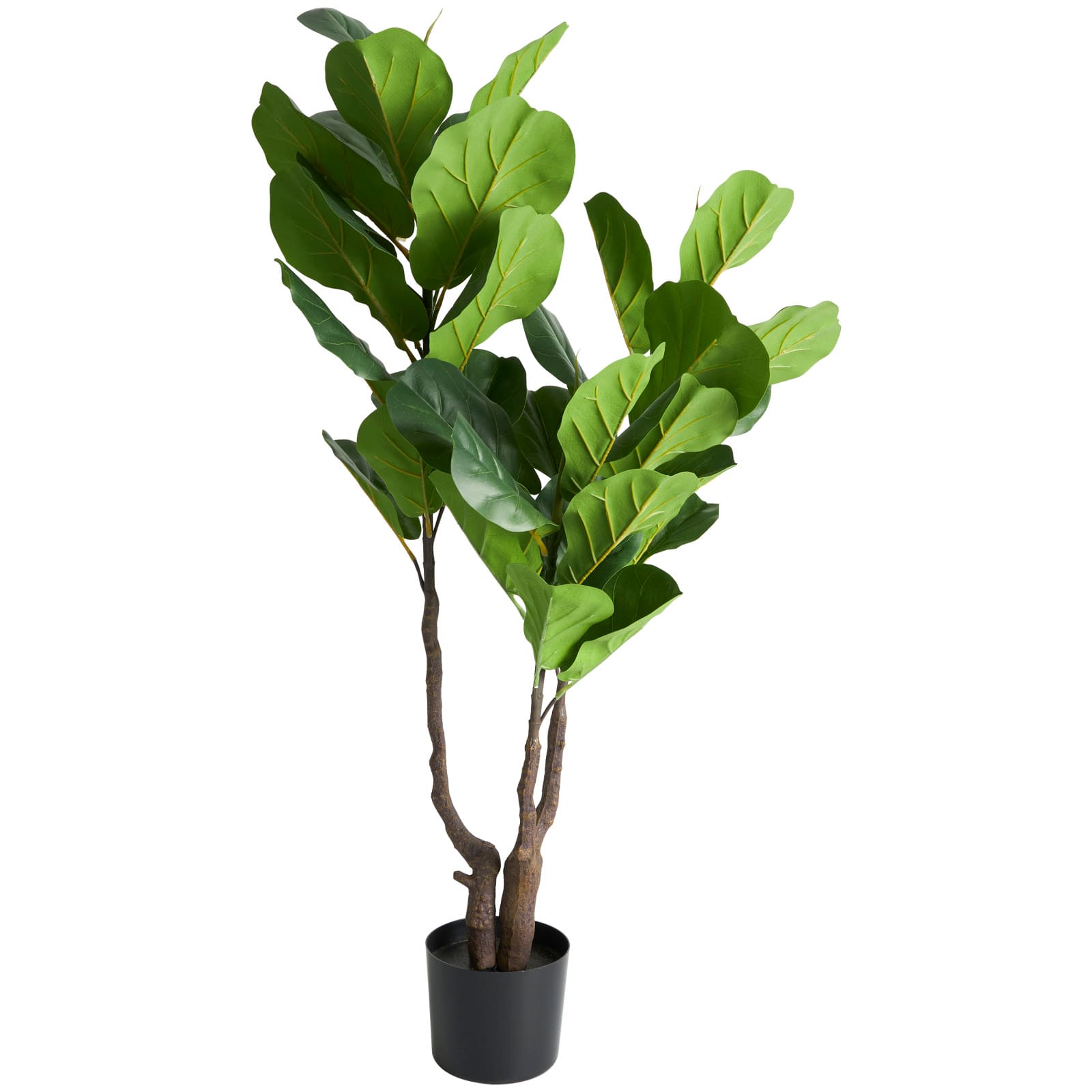 4ft. Green Fiddle Leaf Artificial Tree with Black Pot