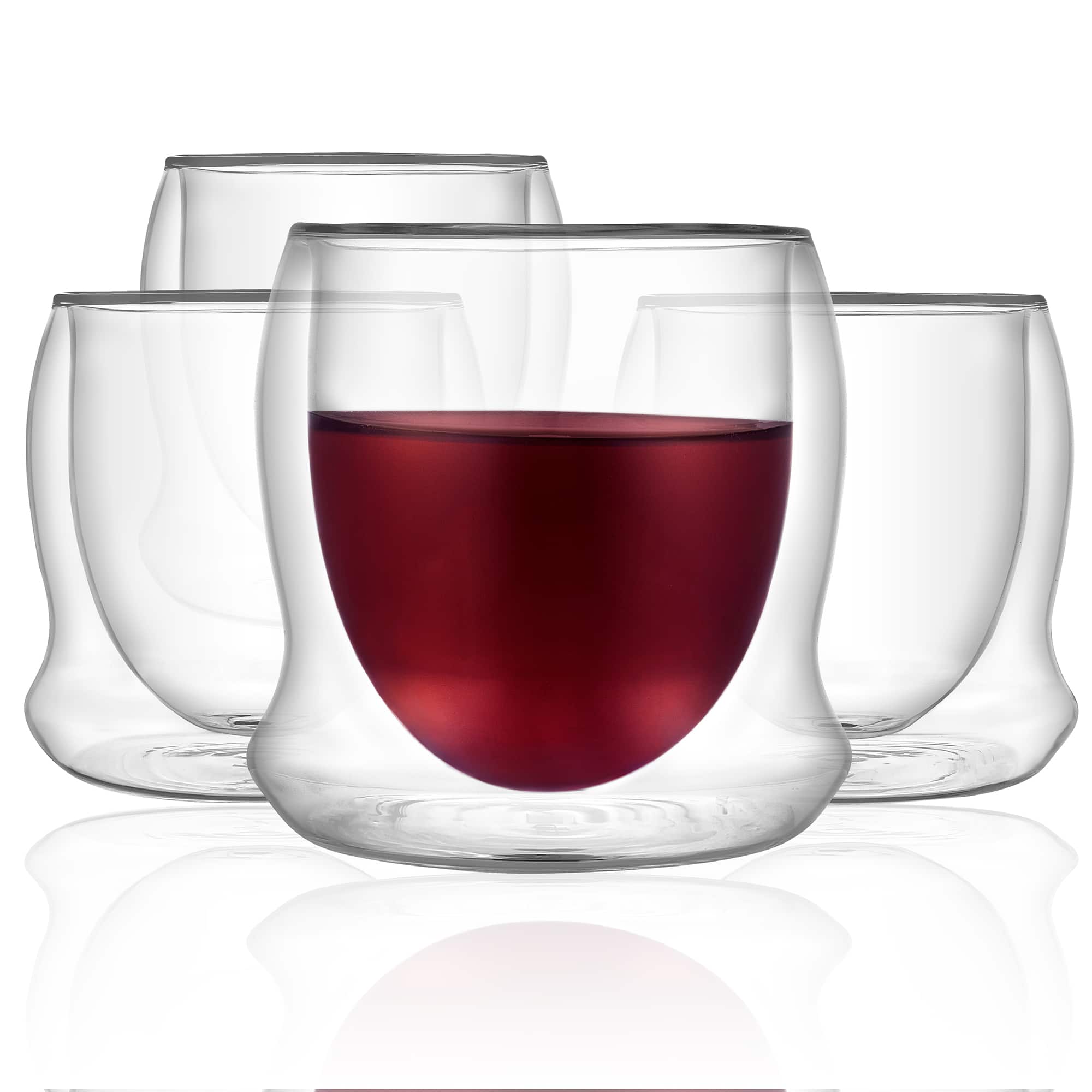JoyJolt® Cosmo Double Walled Stemless Wine Glasses, 4ct.