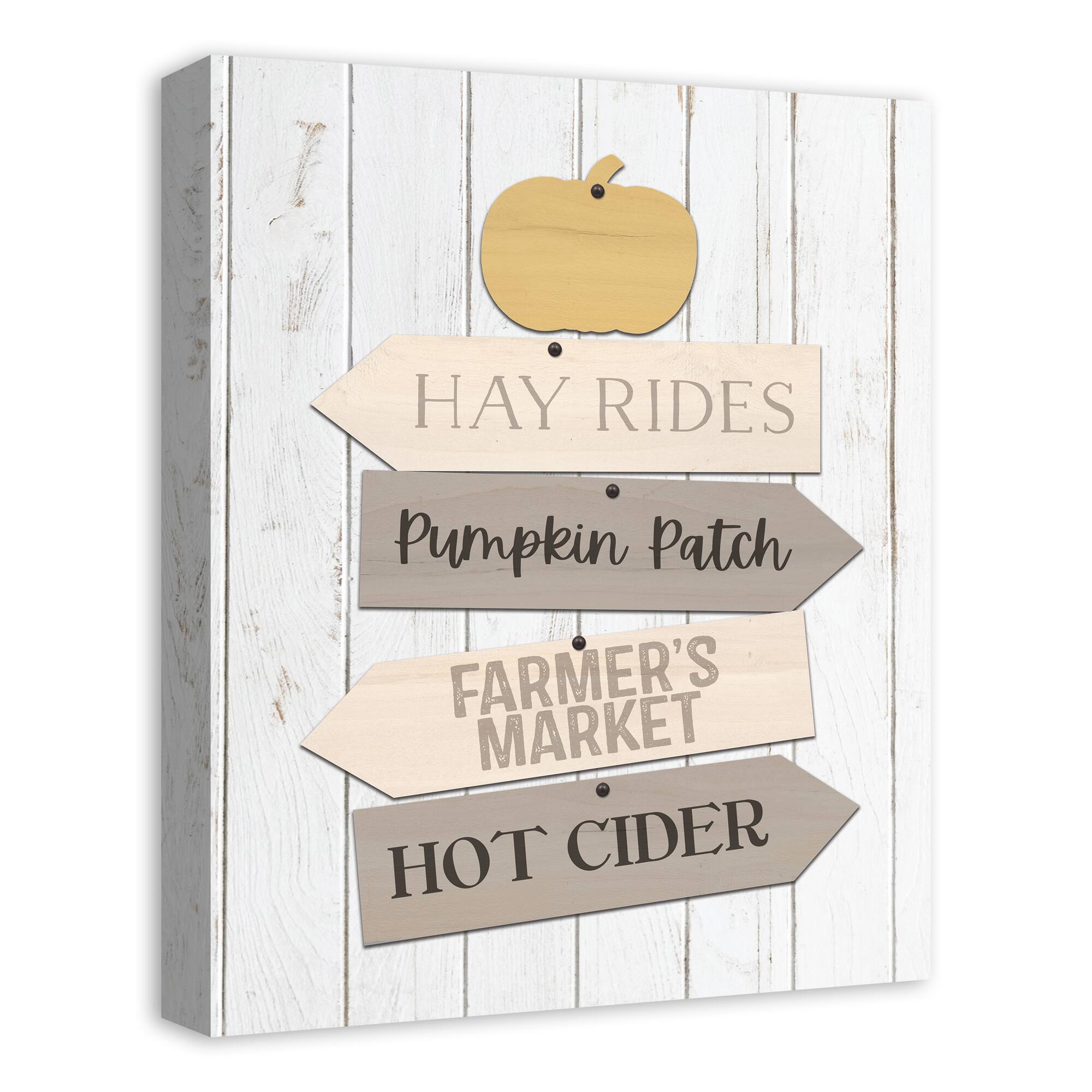 Fall Farmers Market Signs Canvas Wall Art