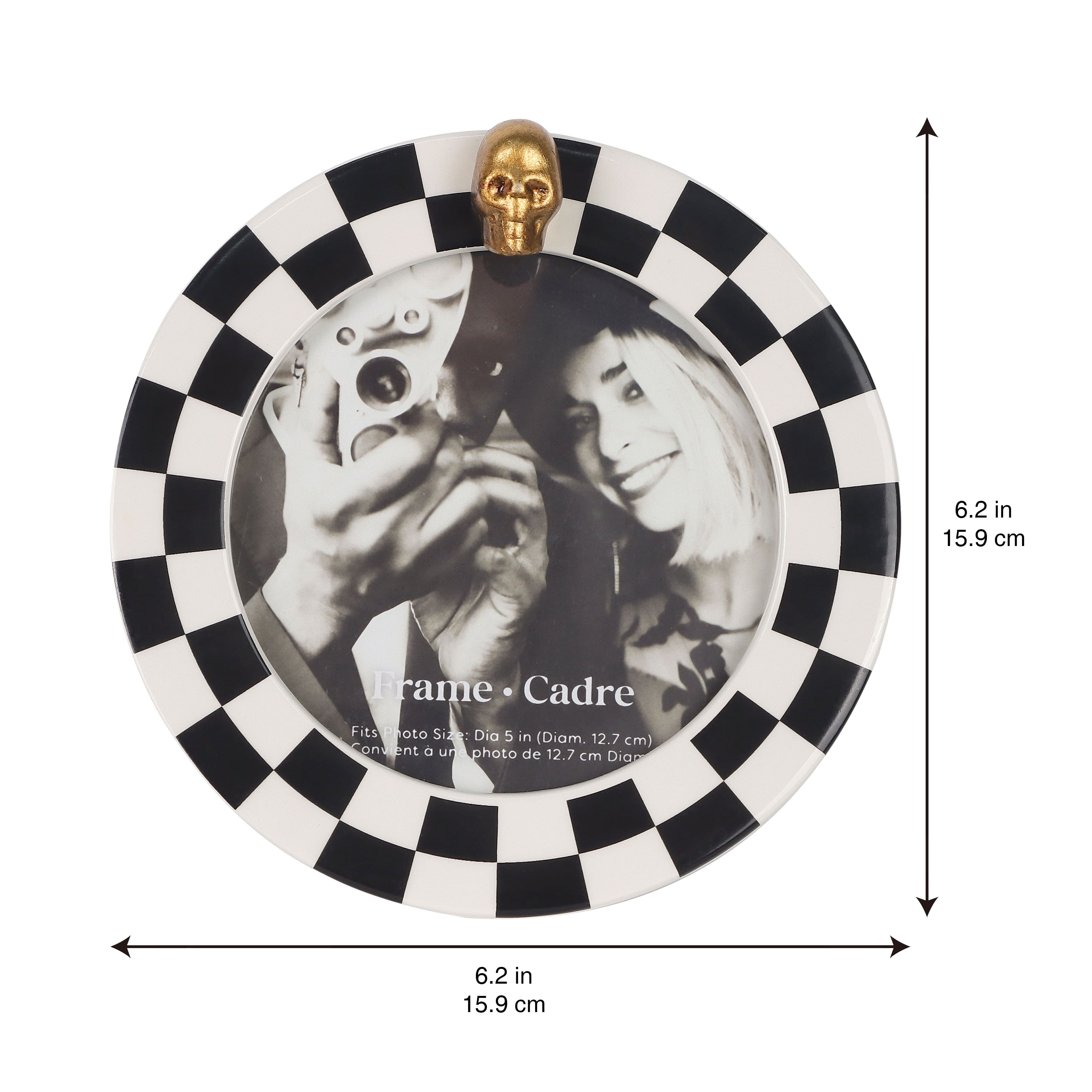 5" Black & White Skeleton Photo Frame by Ashland®