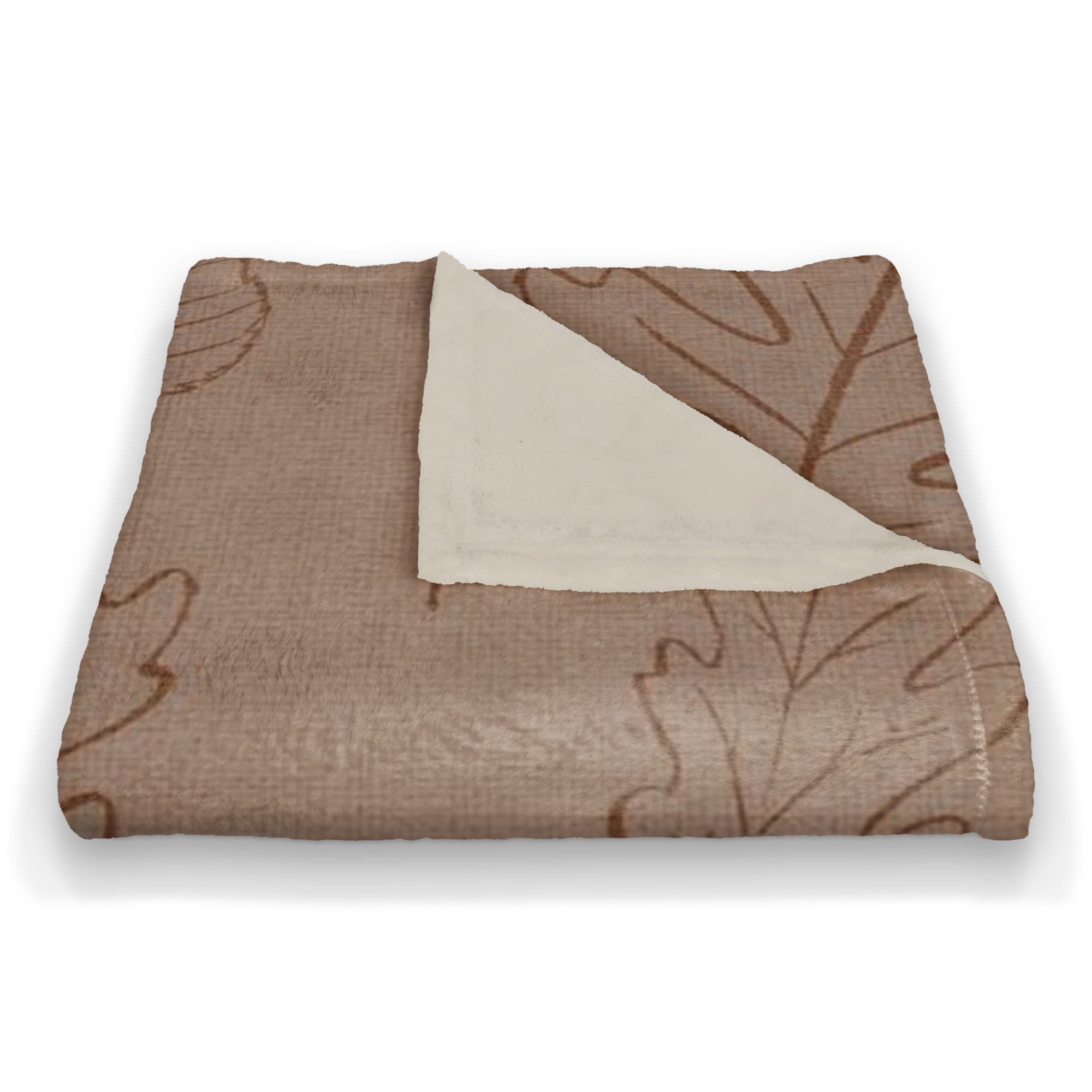 Dusty Rose Leaf Patterned Coral Fleece Blanket