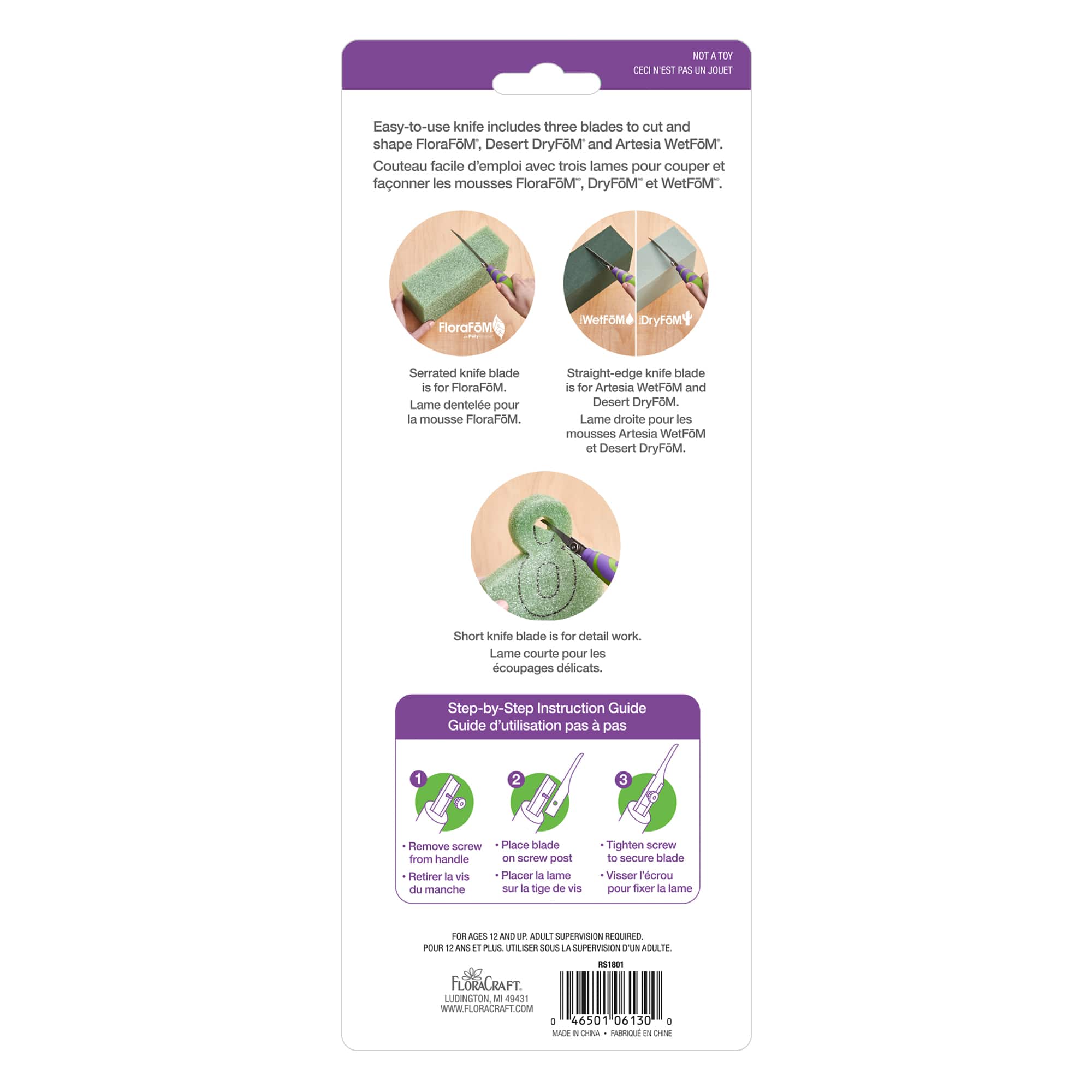FloraCraft&#xAE; Easy Pr&#x14D;&#xAE; Floral Tools Floral F&#x14D;M Knife &#x26; Blade Set