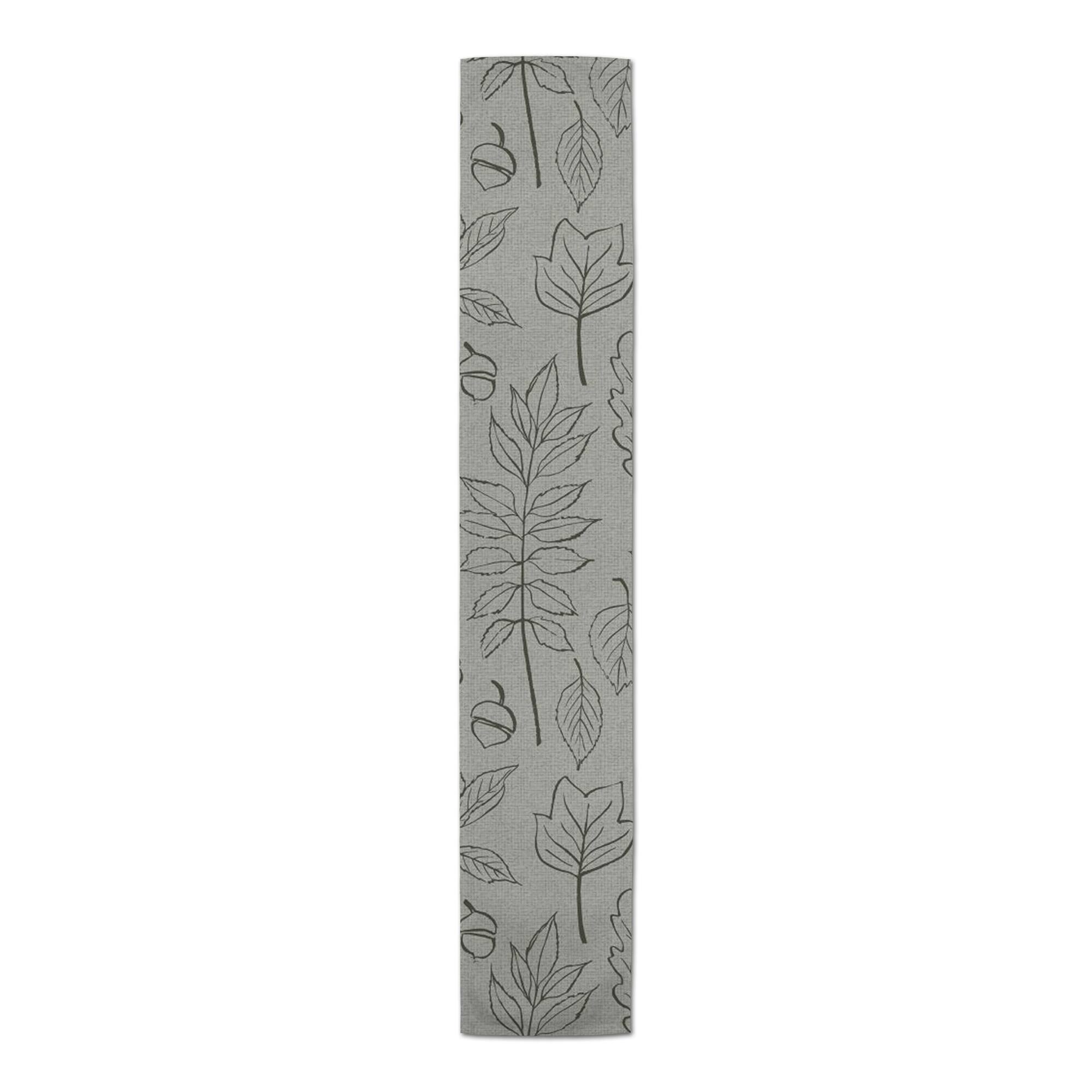72&#x27;&#x27; Green Leaf Pattern Cotton Twill Runner
