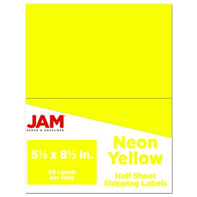 JAM Paper Shipping Labels, 50ct., Color: Neon Yellow | Michaels
