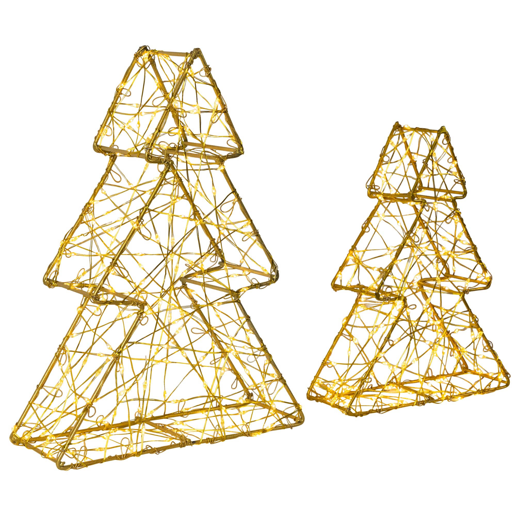 LED Lighted Wire Christmas Tree Decorations Set
