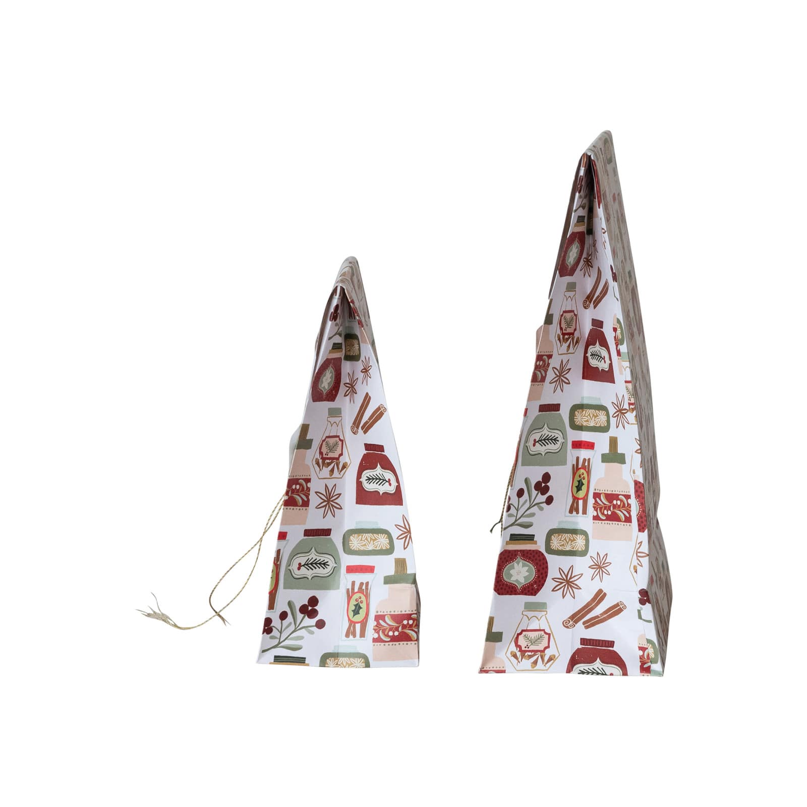 Hello Honey Multicolor Holiday Patterns Printed Paper Gift Bags, 2ct.