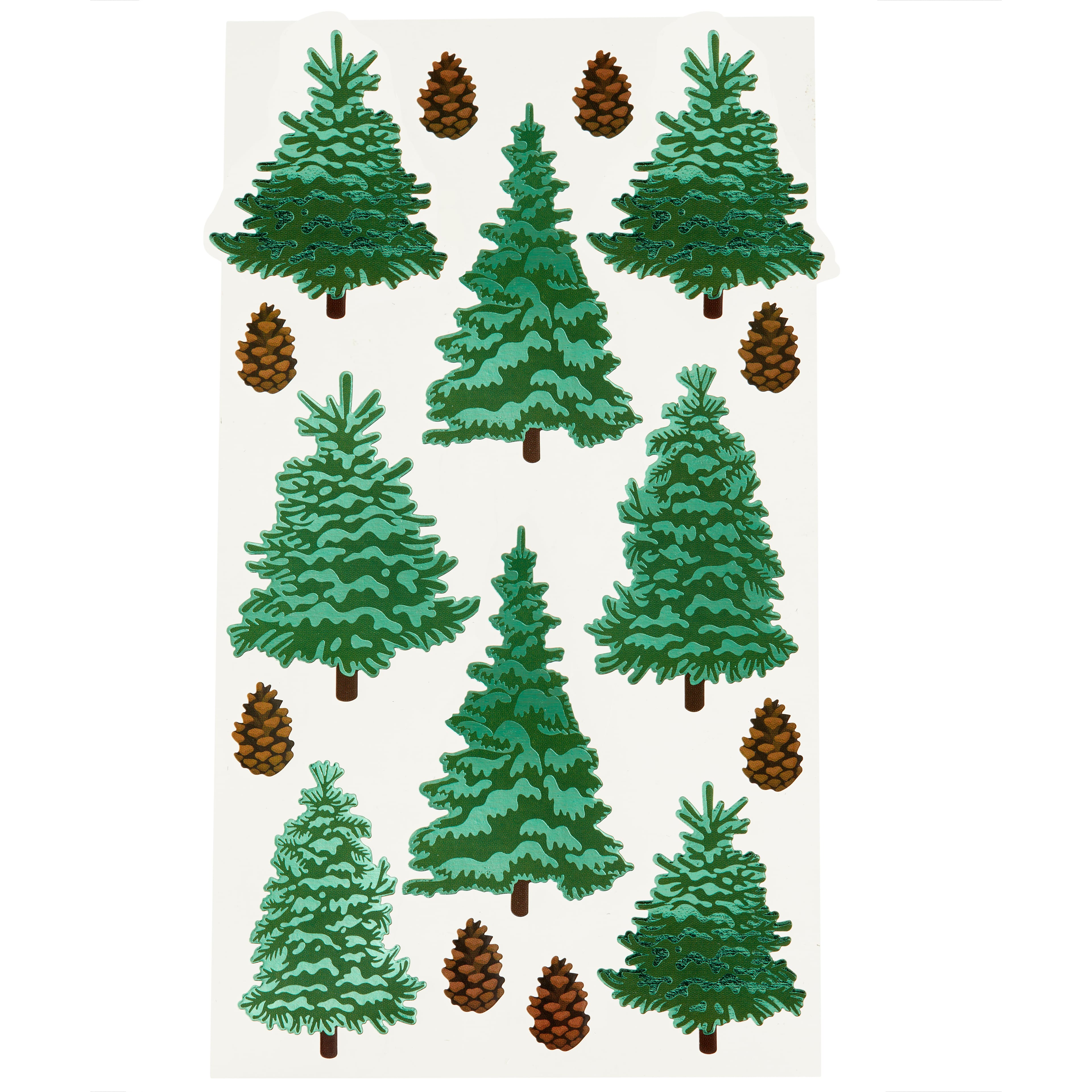 12 Pack: Pinecone &#x26; Tree Stickers by Recollections&#x2122;