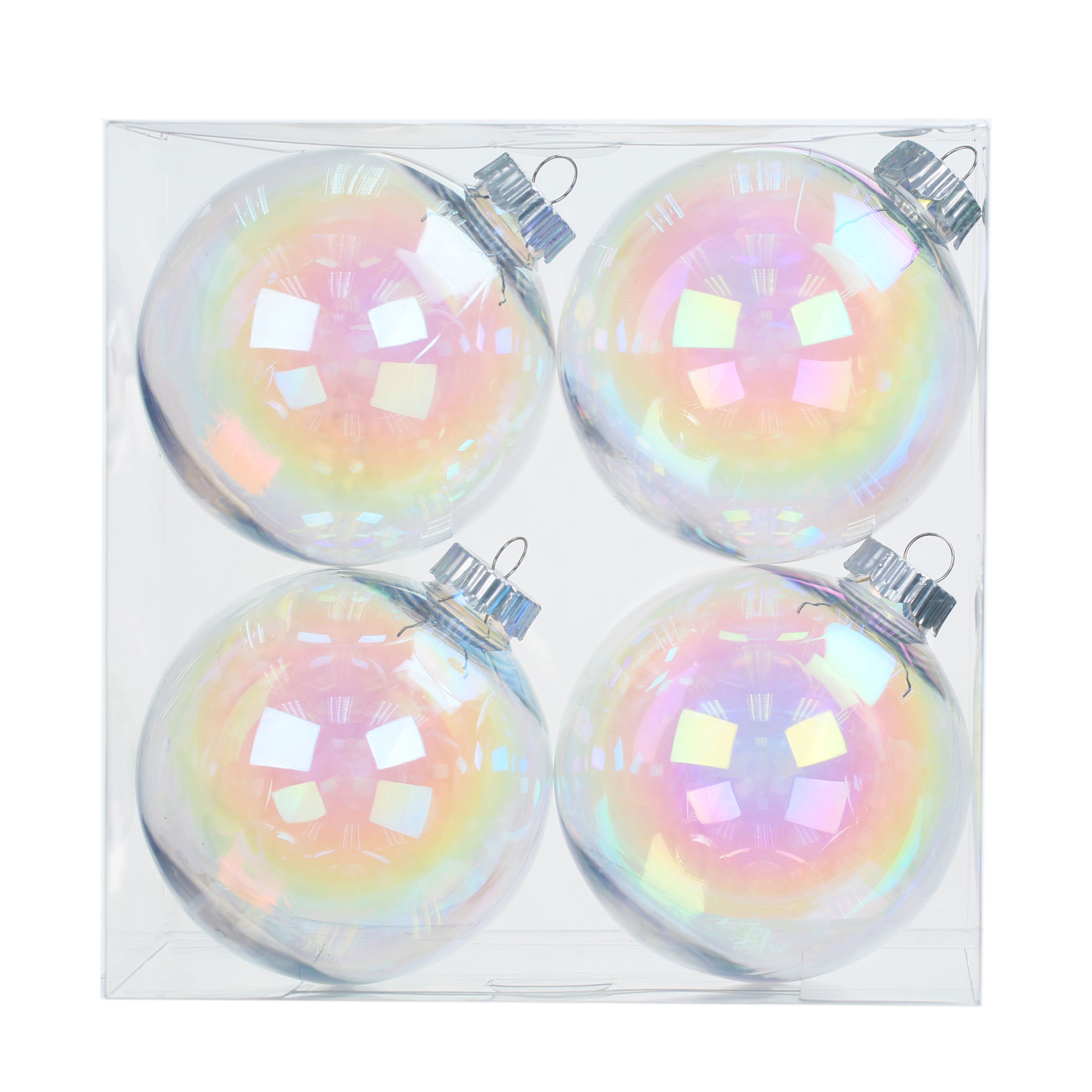 100mm Iridescent Plastic Ball Ornaments, 4ct. by Make Market&#xAE;