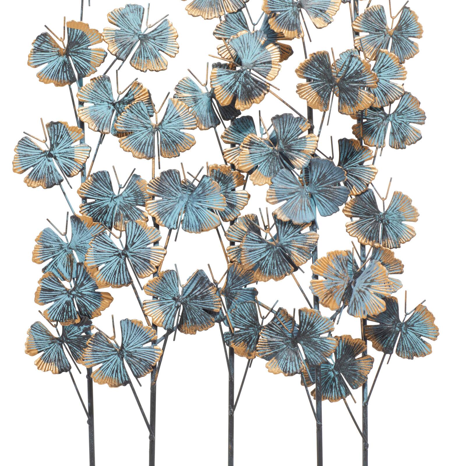 37" Turquoise Metal Contemporary Nature Sculpture