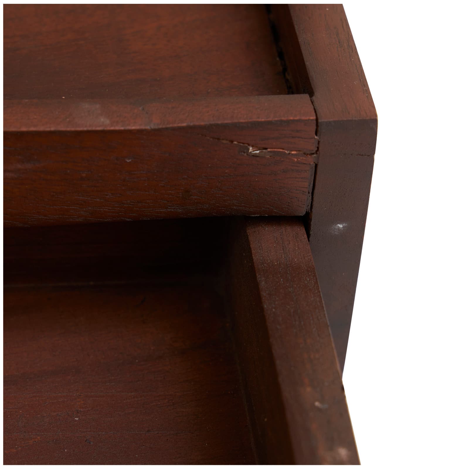 18&#x22; Brown Wood Hidden Drawer Tray with Black Metal Handles