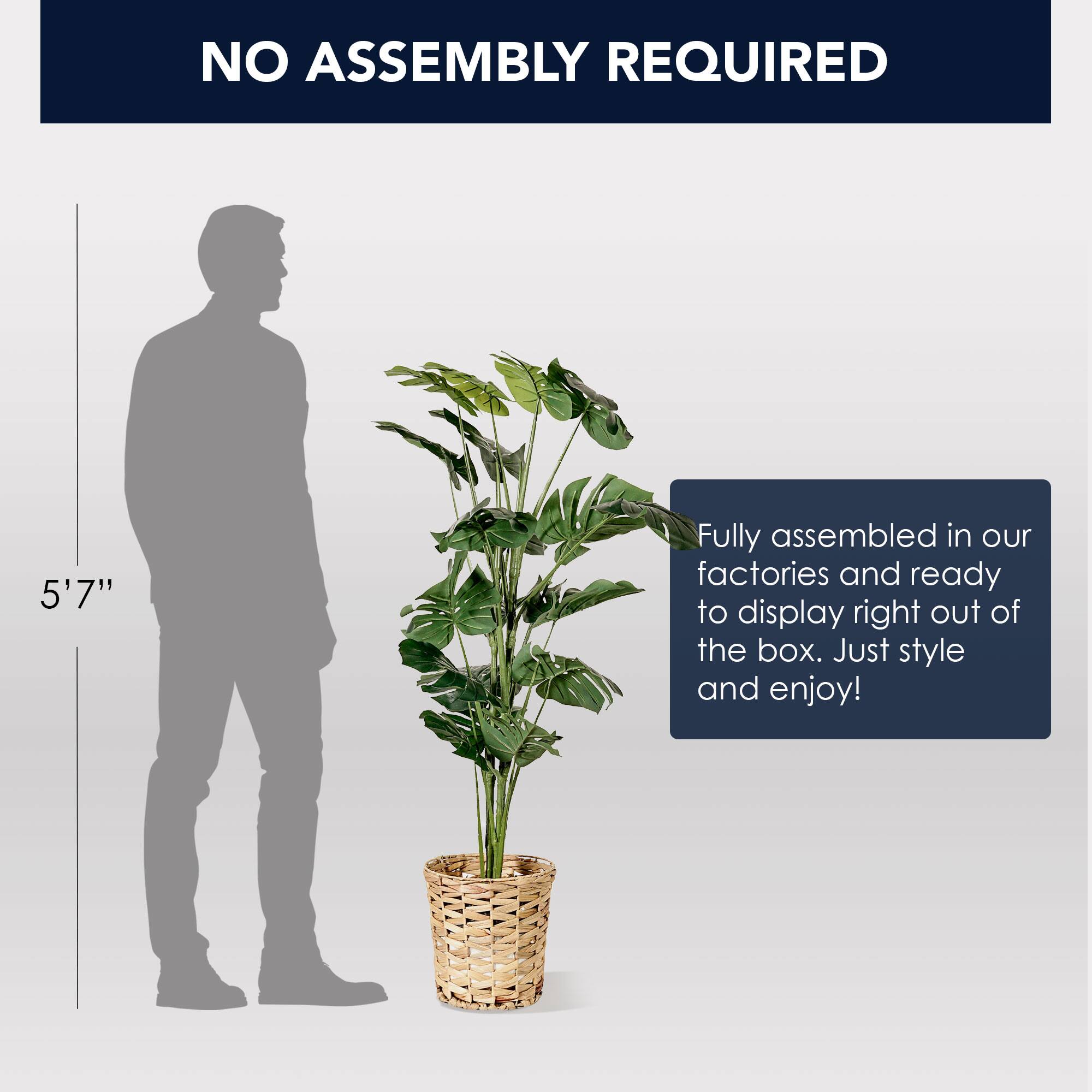 American Art Decor 4ft. Monstera Tree in Woven Basket