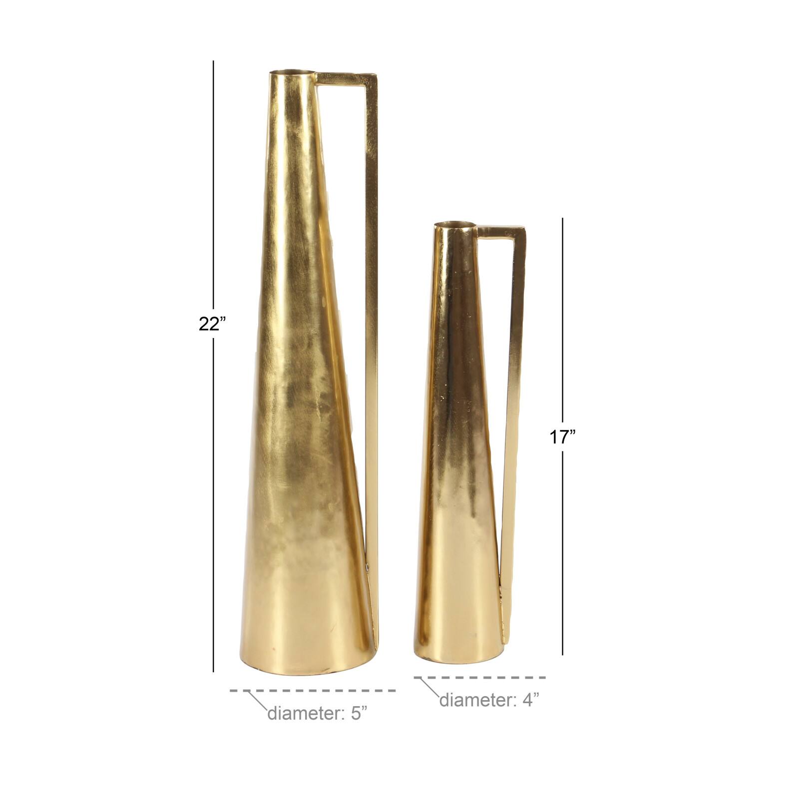 Gold Metal Glam Vase Set