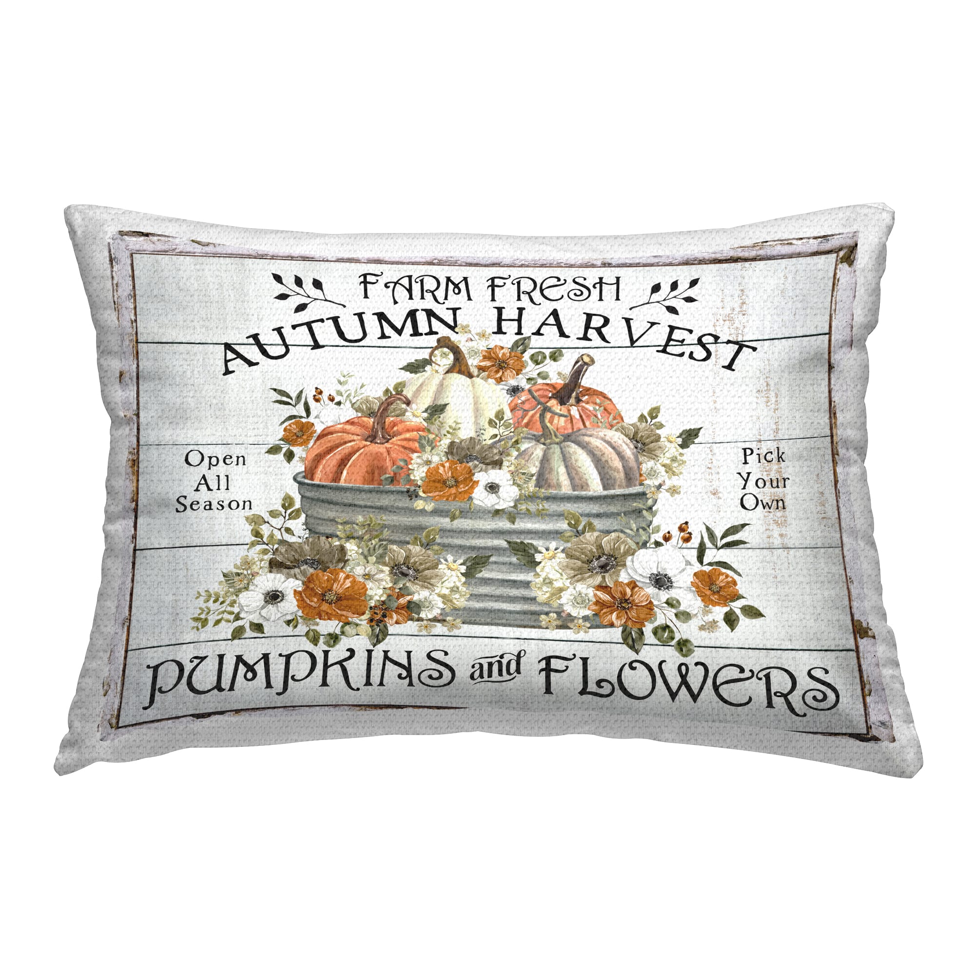 Stupell Industries Farm Fresh Harvest Pumpkin Outdoor Printed Pillow