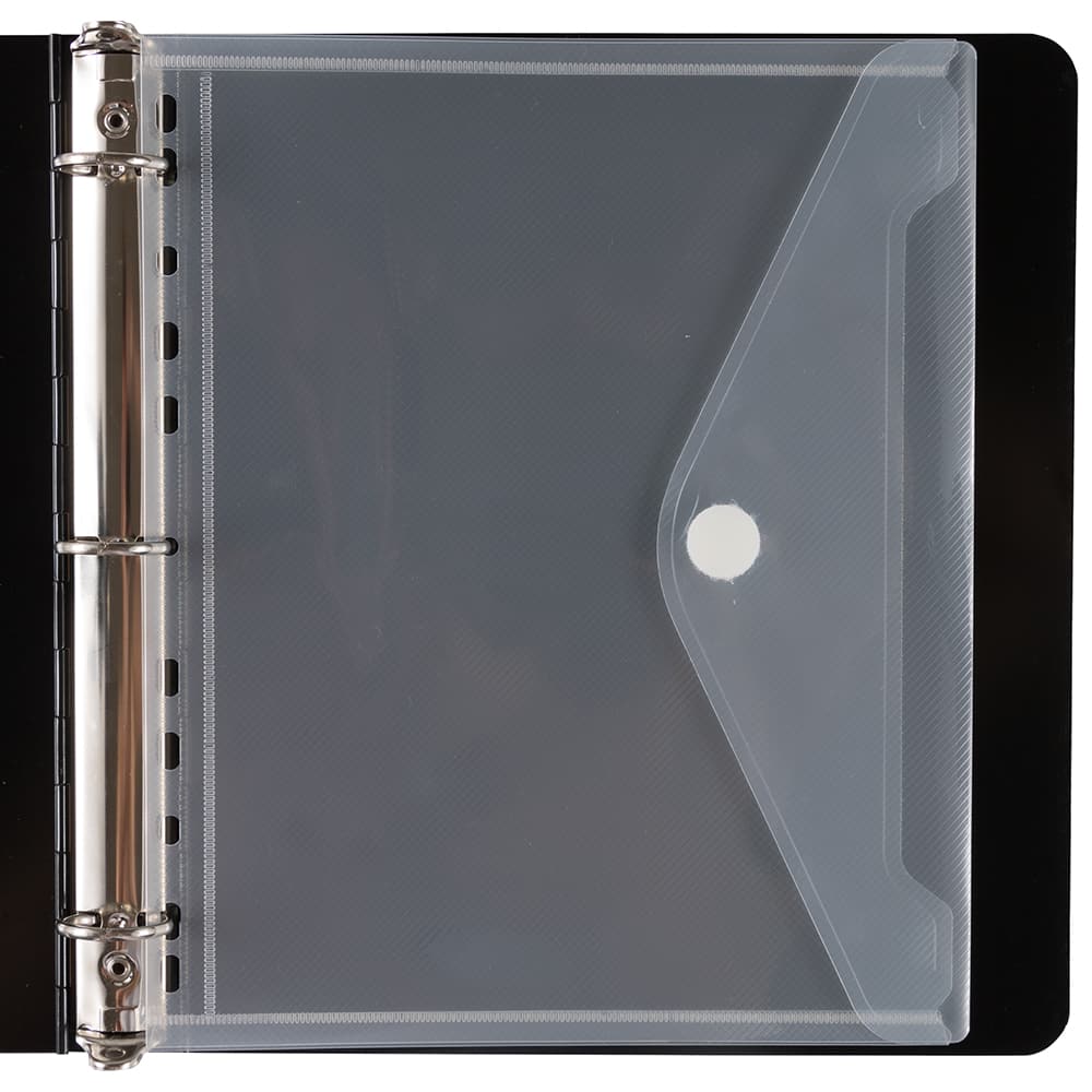 JAM Paper 8.5" x 11" Clear Plastic Hook & Loop Closure Envelopes, 12ct.