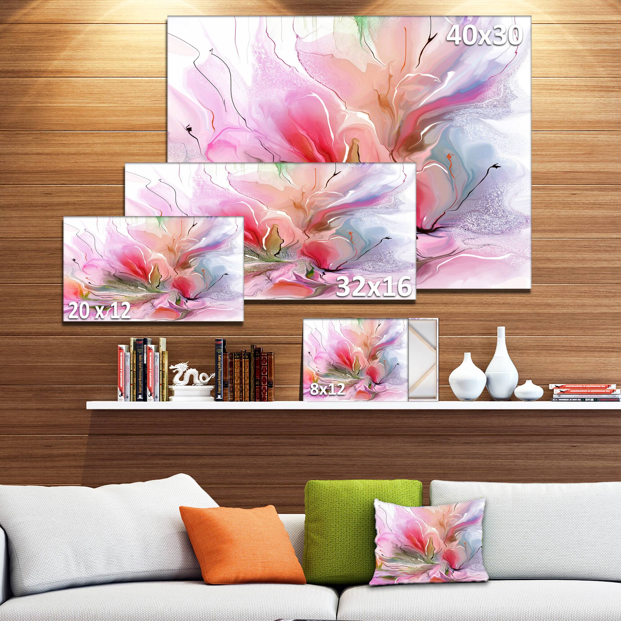 Designart - Lovely Painted Floral Design - Extra Large Floral Wall Art