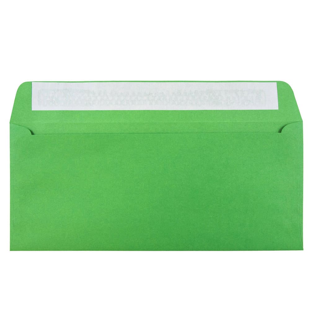 JAM Paper 4.125&#x22; x 9.5&#x22; Green Peel &#x26; Seal Closure Business Envelopes