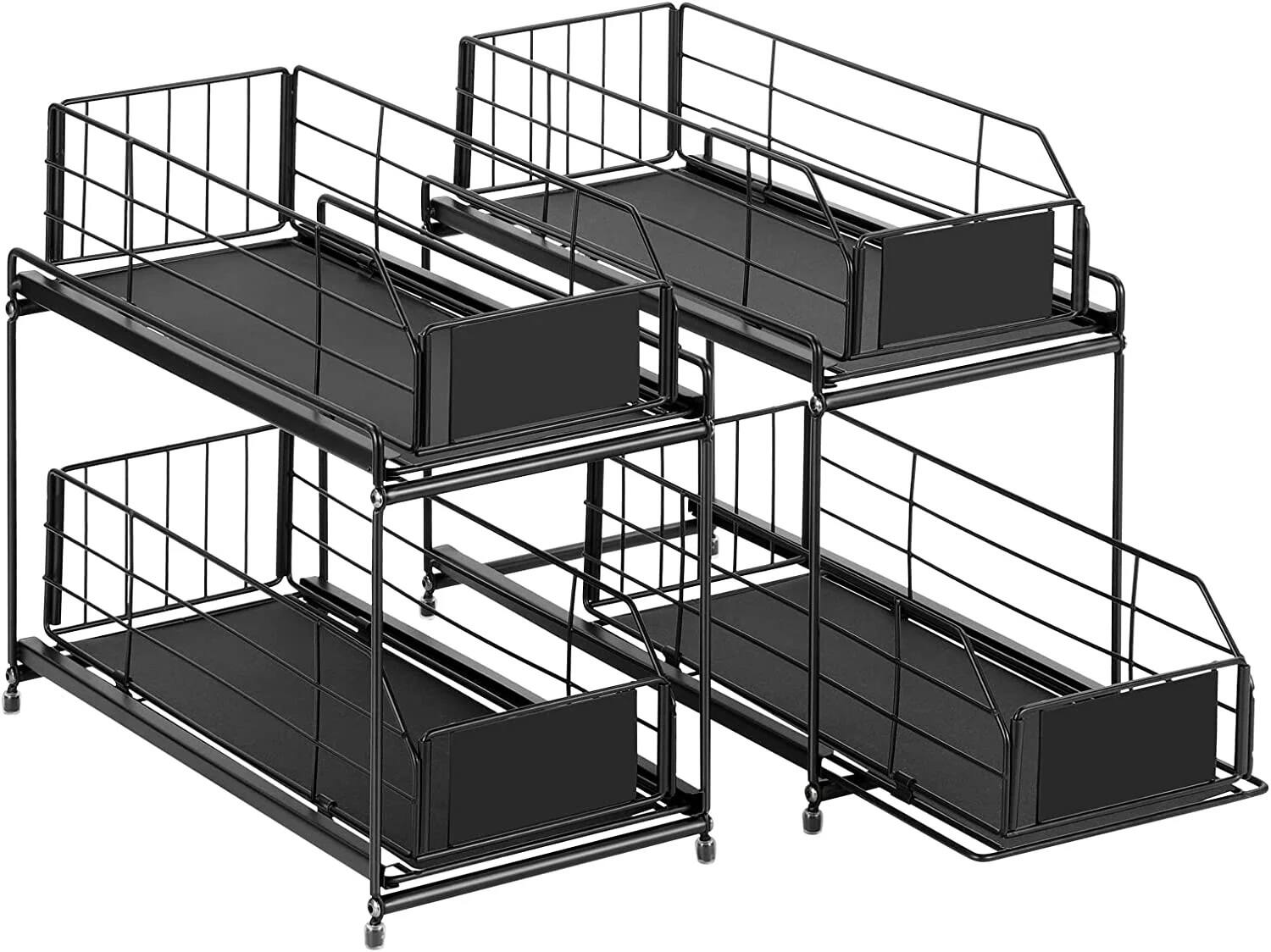 NEX™ 14" 2-Tier Under Sink Rack Organizer with Sliding Drawers