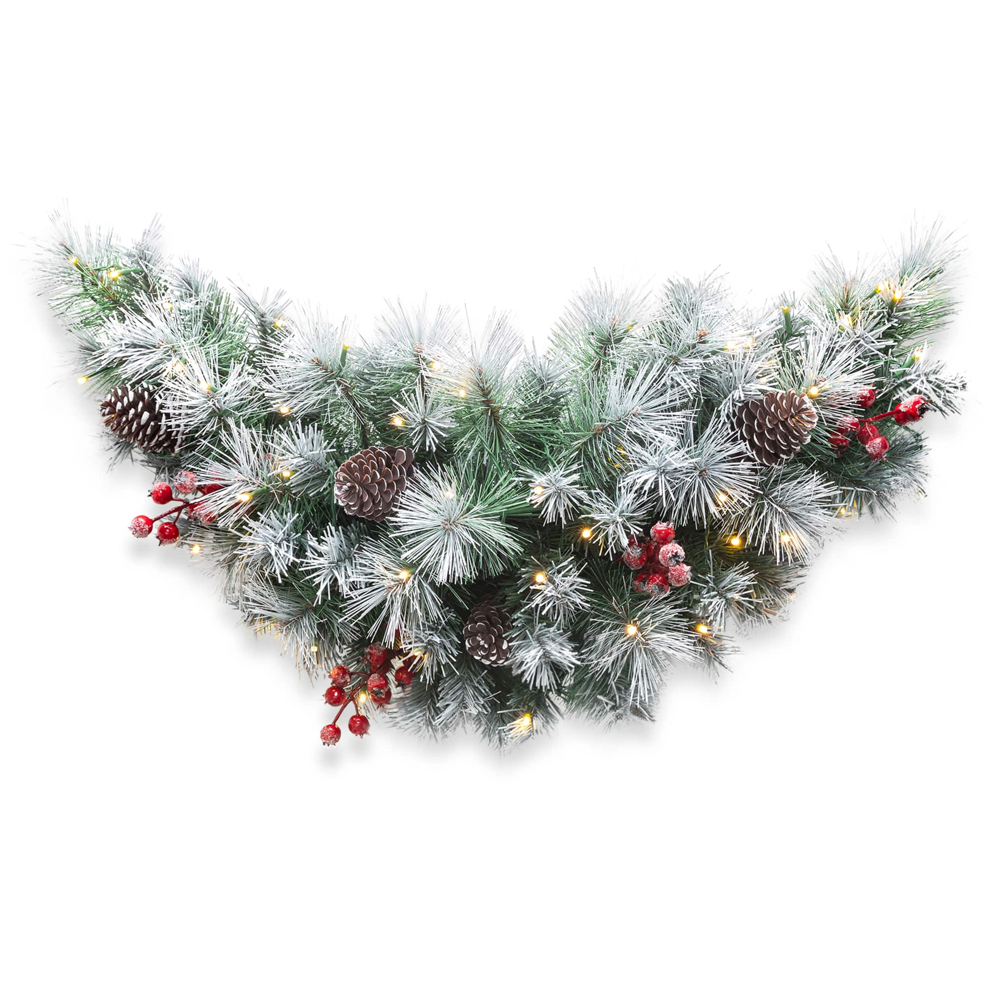 Glitzhome&#xAE; 3ft, Pre-Lit Pinecones &#x26; Berries Artificial Christmas Swag