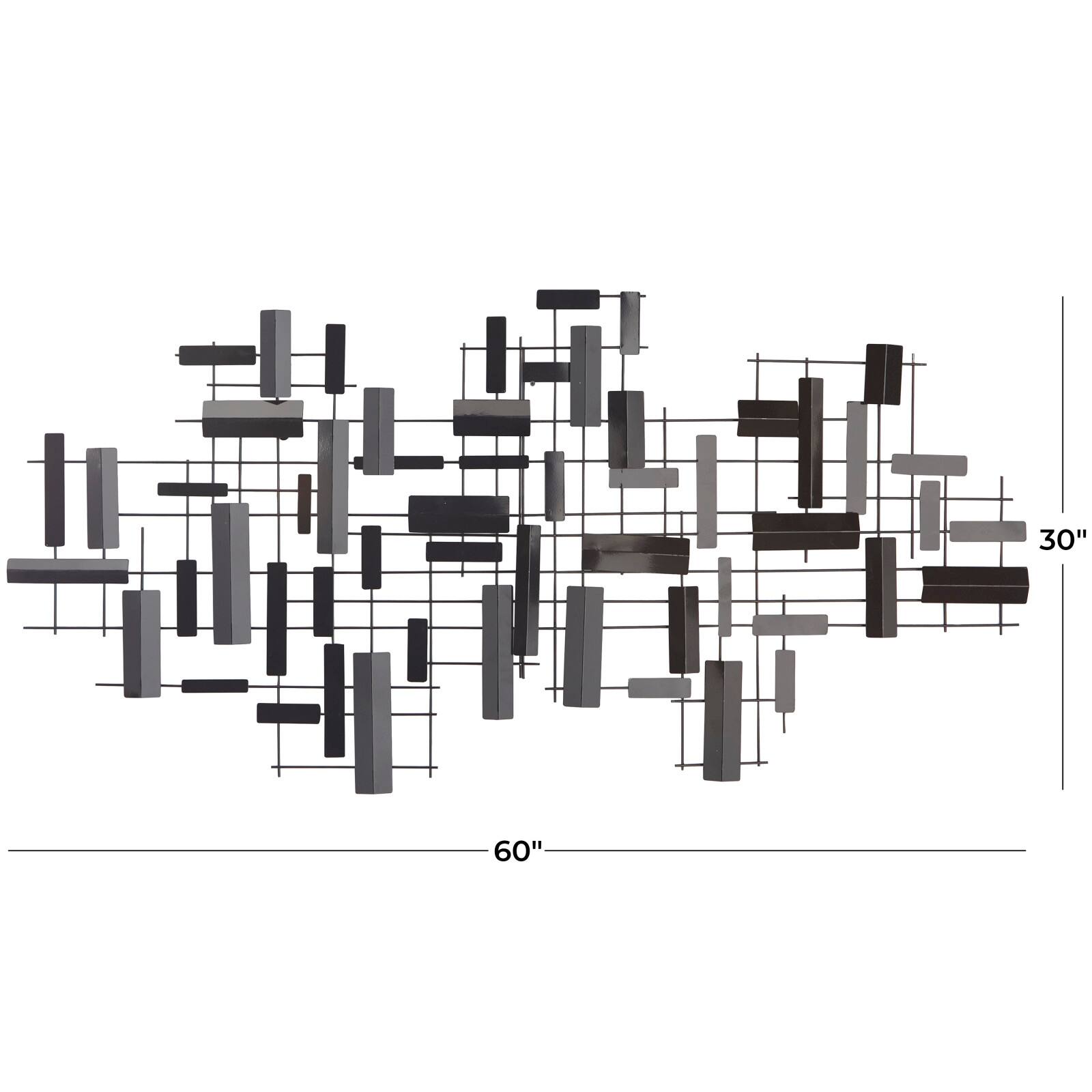CosmoLiving by Cosmopolitan 60&#x22; Metal 3D Stripes Geometric Wall D&#xE9;cor