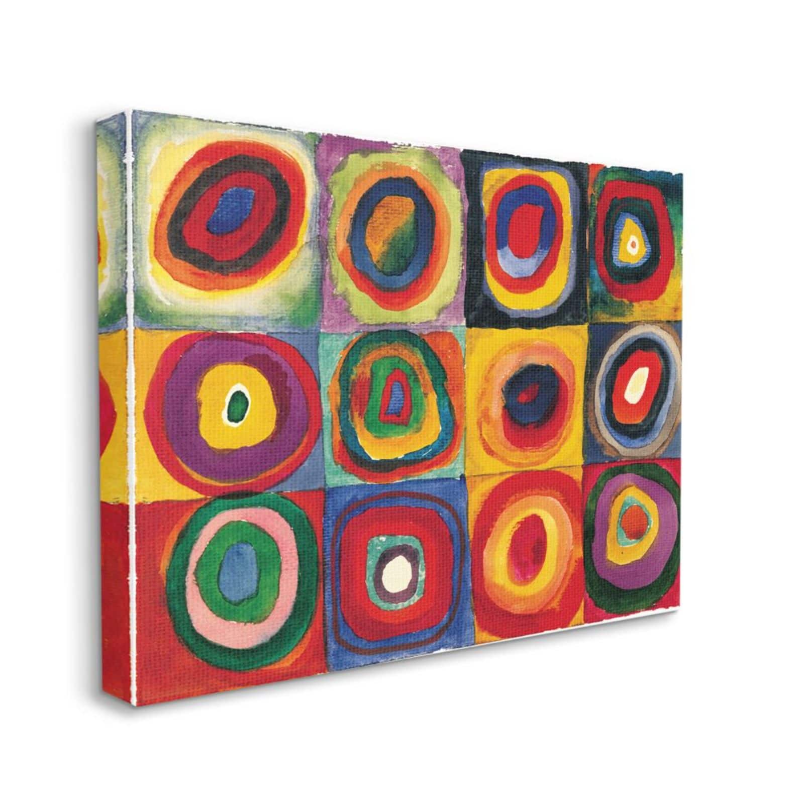Stupell Industries Red &#x26; Yellow Abstract Circle Pattern Canvas Art