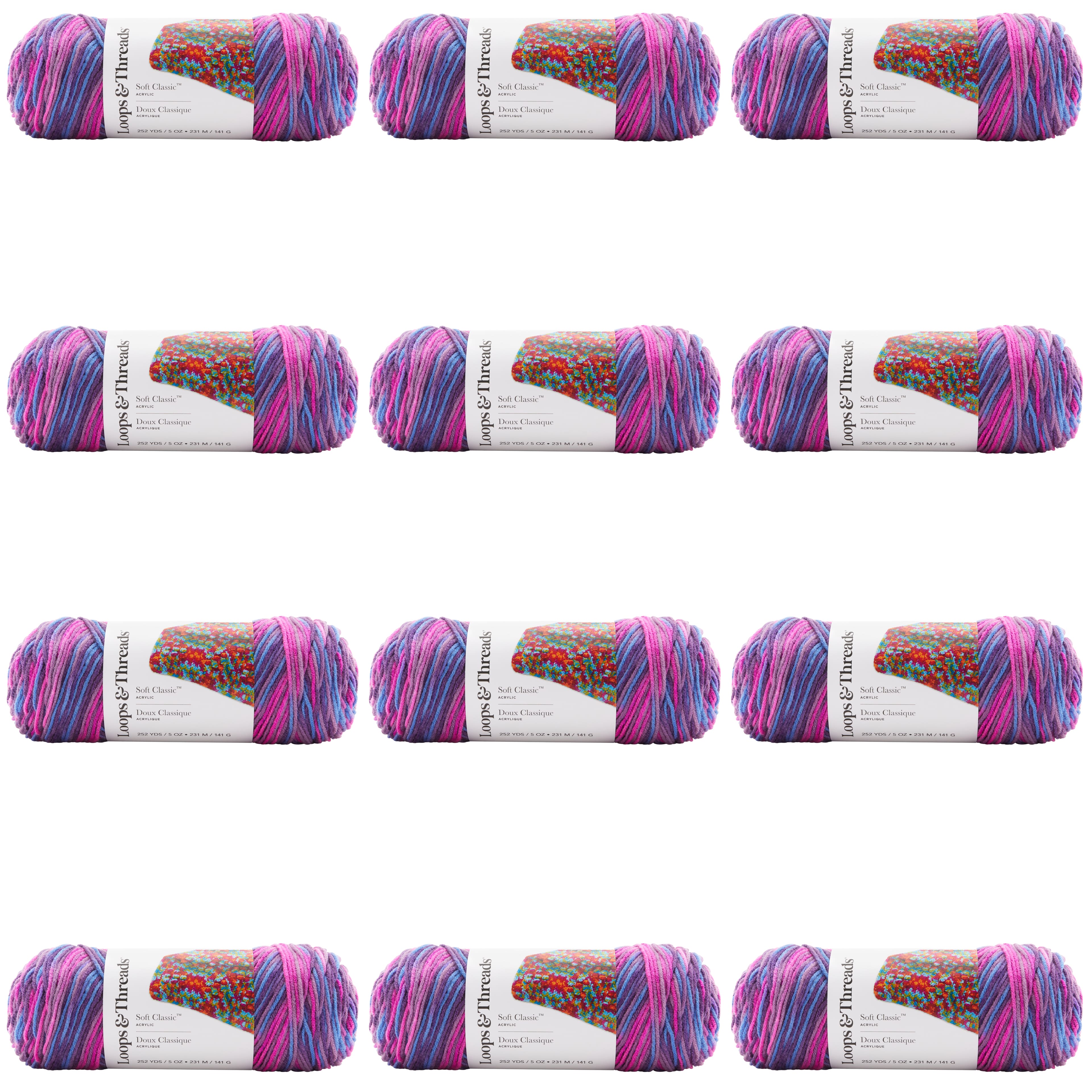 12 Pack: Soft Classic&#x2122; Multi Ombre Yarn by Loops &#x26; Threads&#xAE;