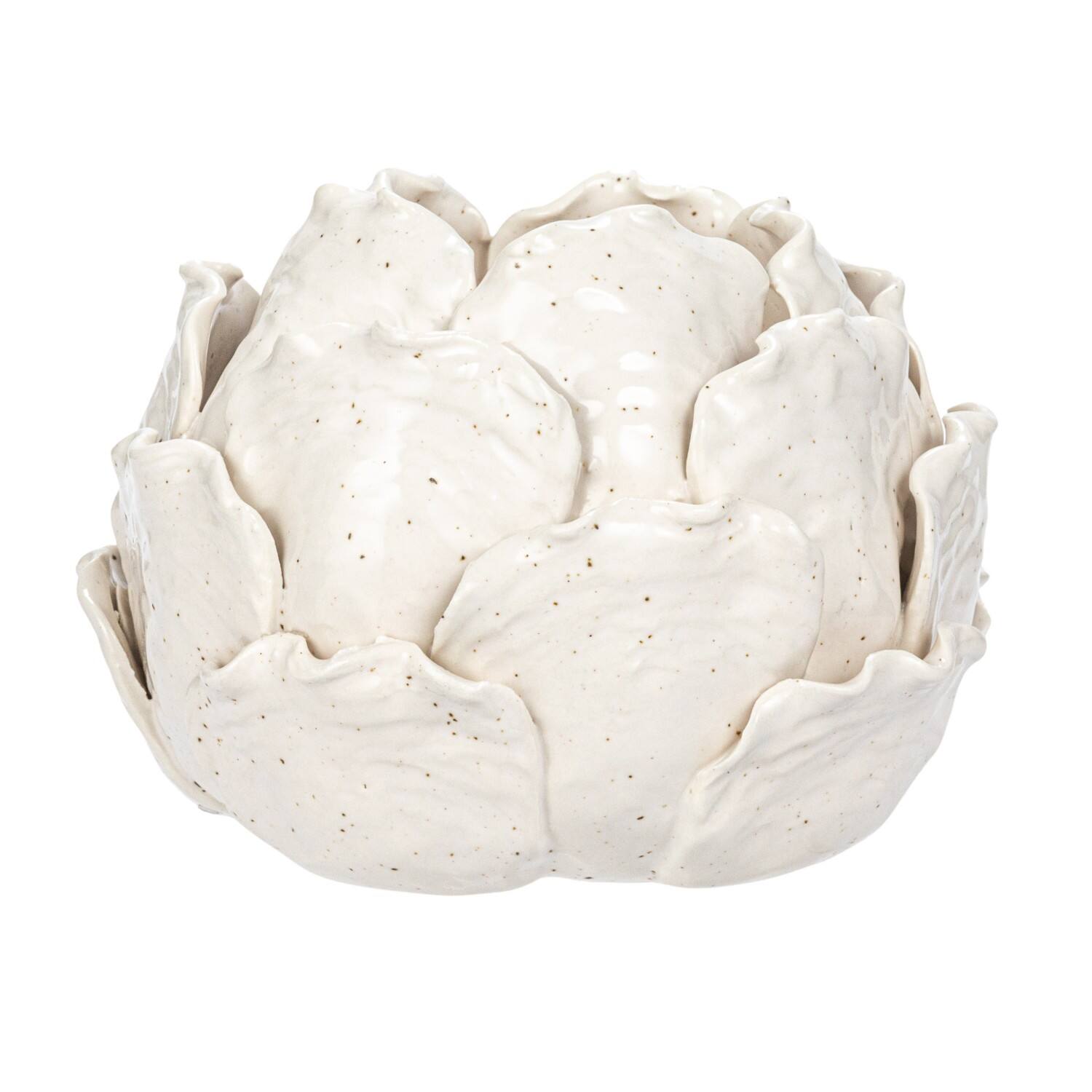 Hello Honey&#xAE; 5&#x22; Cream Artichoke Tealight Stoneware Candle Holder