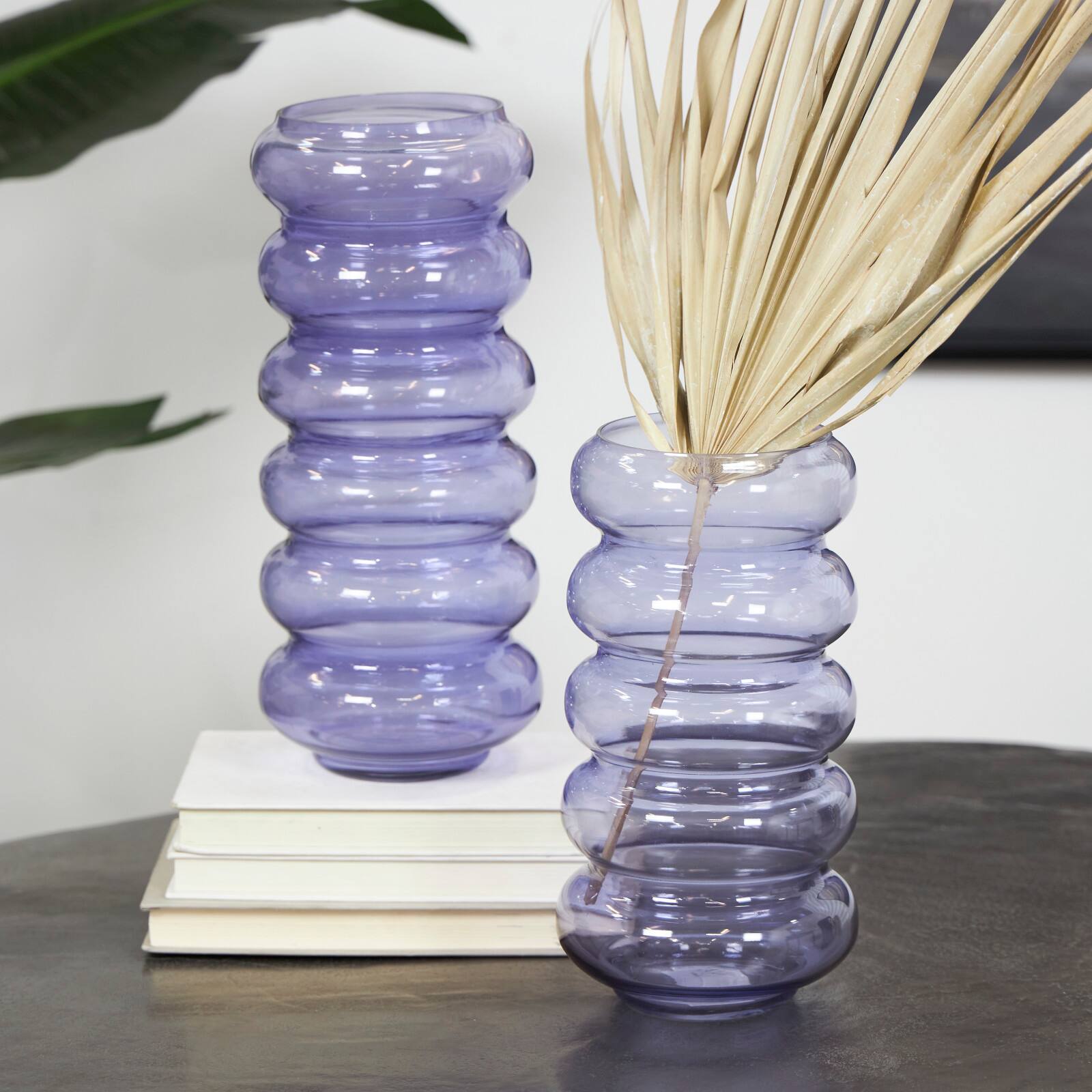 Purple Glass Bubble Vase Set