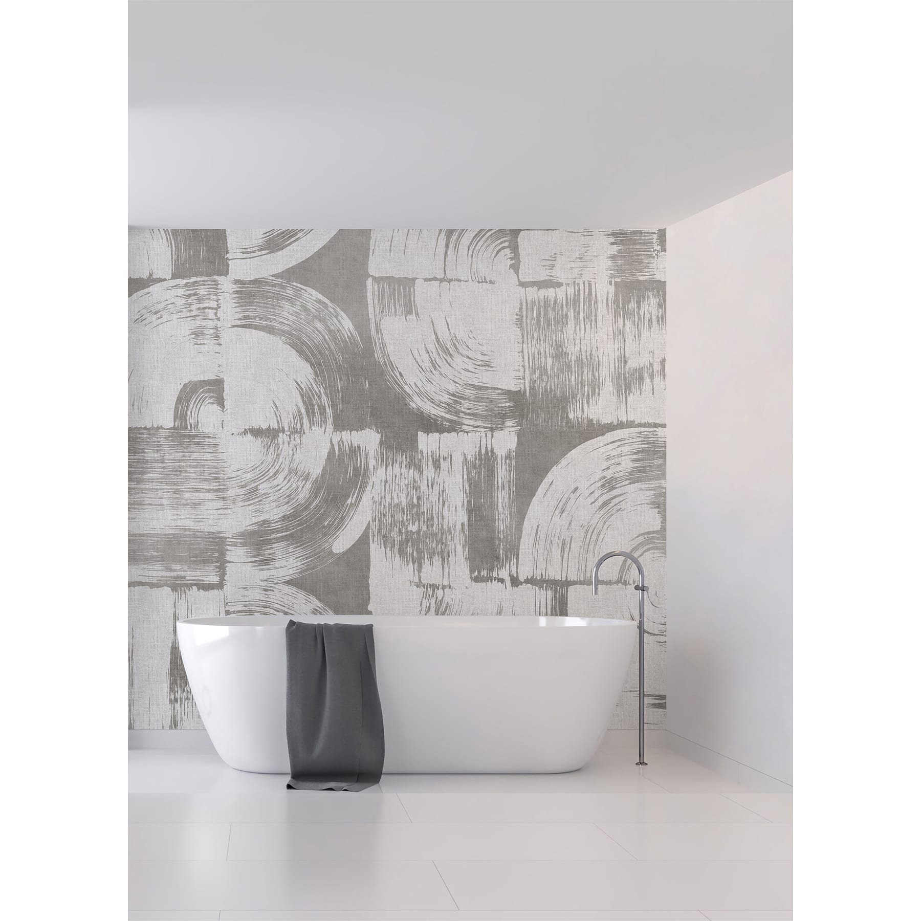 Katie Hunt Dove Gray Brushstrokes Wall Mural