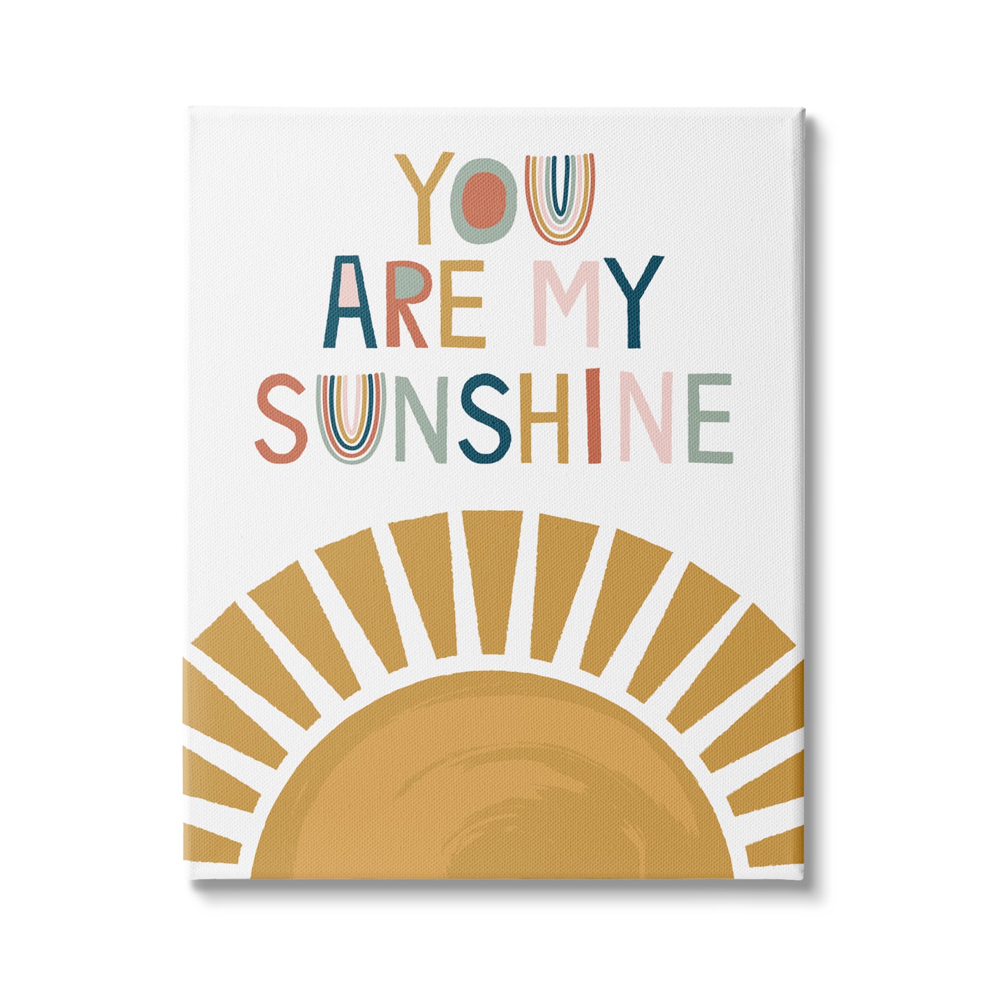 Stupell Industries You Are My Sunshine Phrase Children&#x27;s Sun Rise Canvas Wall Art