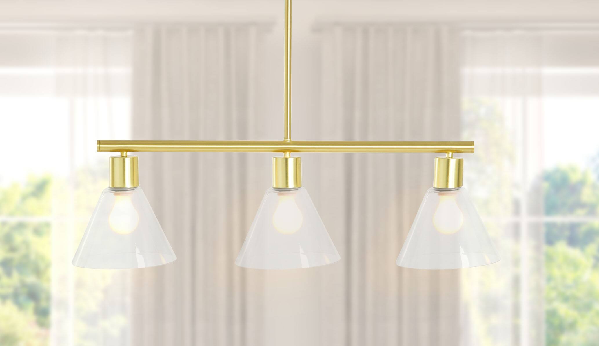 Hello Honey® Brushed Gold Modern Linear Ceiling Light