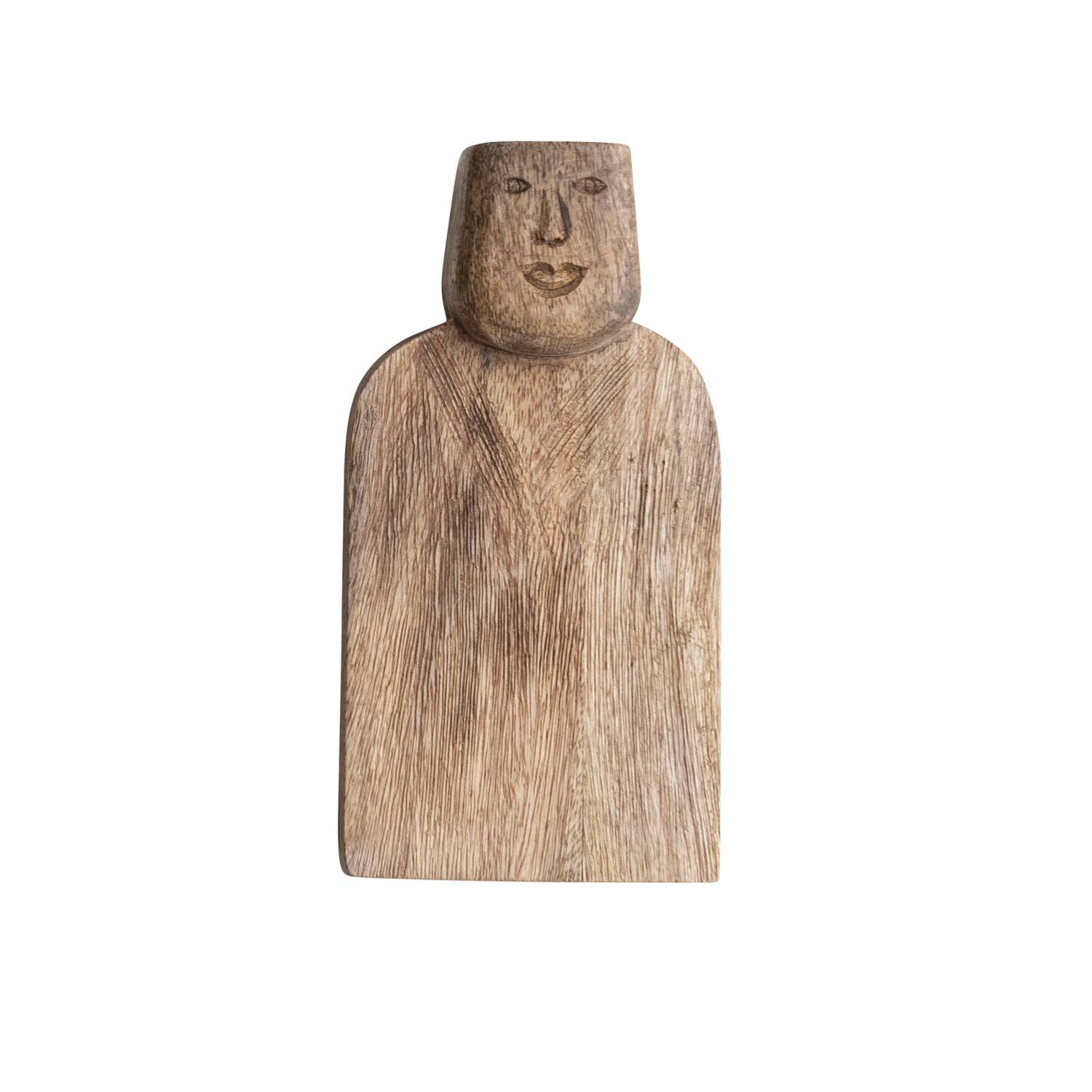 Hello Honey® Hand-Carved Mango Wood Cutting Board with Face Handle