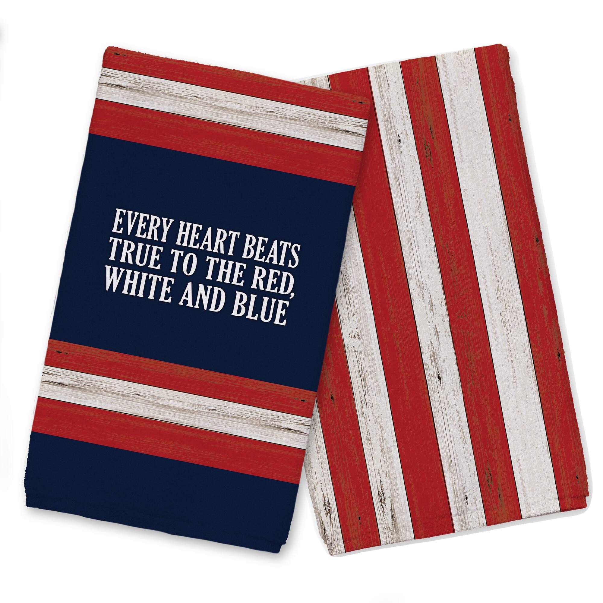 Every Heart Beats True to the Red, White & Blue Tea Towel Set