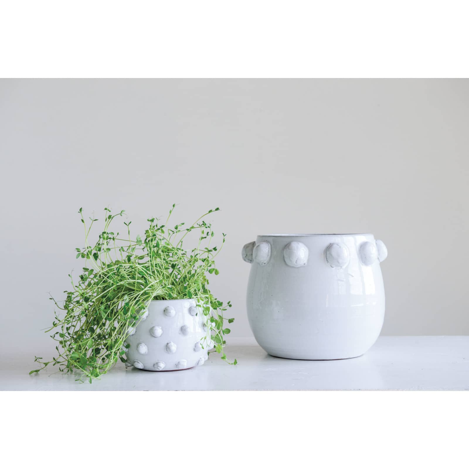 Hello Honey&#xAE; 9&#x22; White Bubble Design Top Terracotta Planter